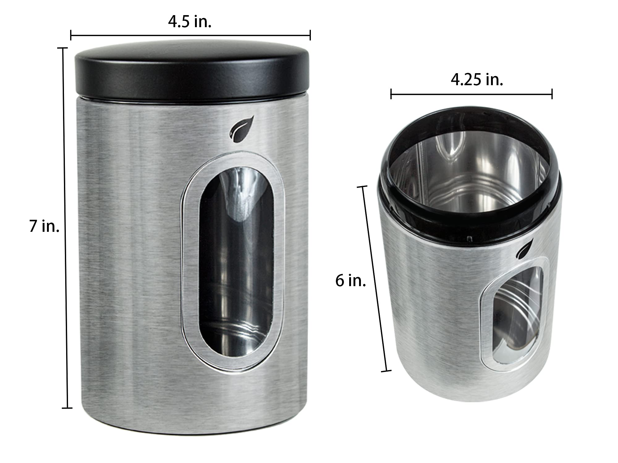 Premium Stainless Steel Kitchen Canisters Set of 3 - Airtight Food Storage Containers for Flour, Sugar & Coffee | Modern Home Decor & Wedding Gift Idea | Durable & Rust-Proof for Pantry Organization