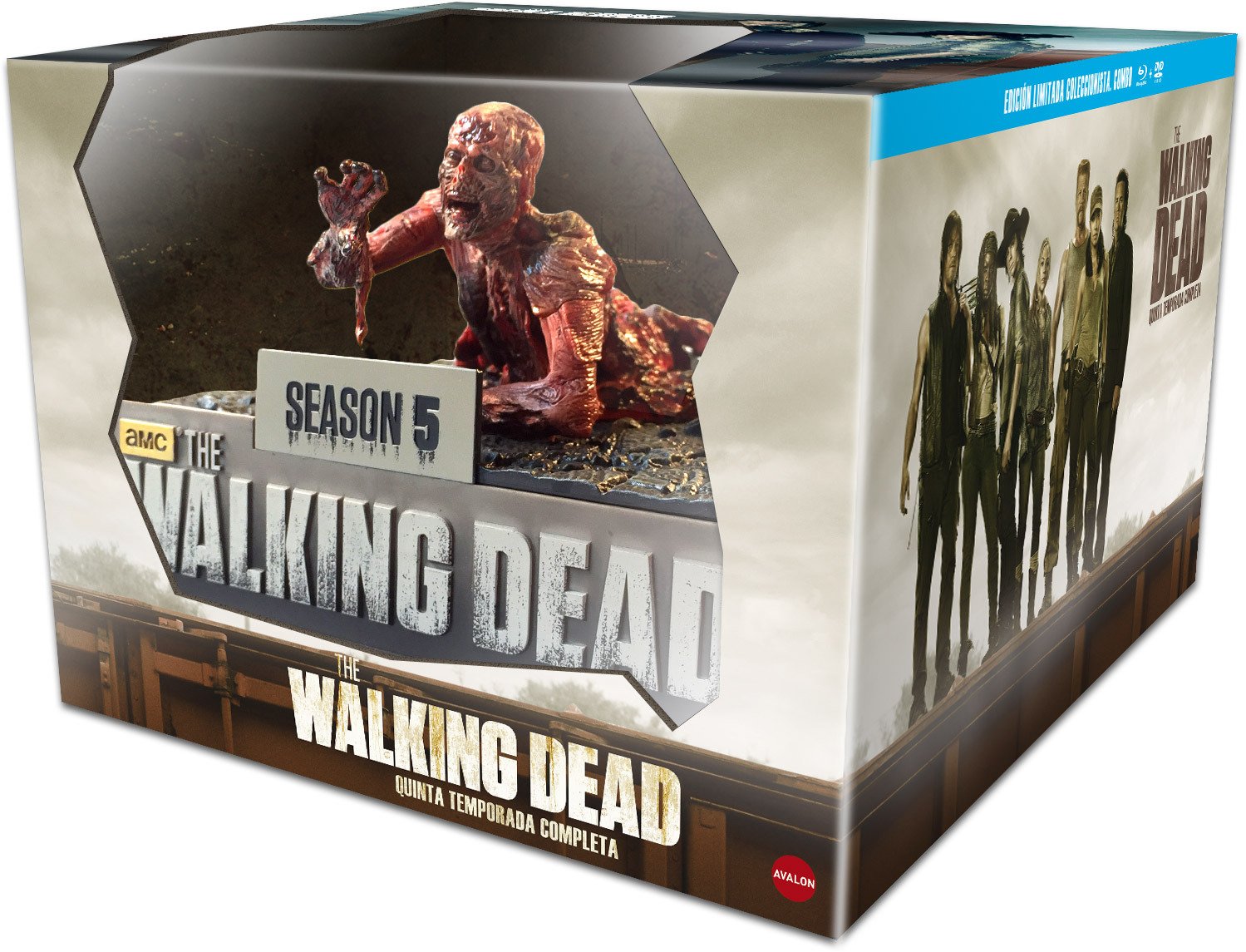 The Walking Dead Season 5 Blu-ray & DVD Combo (10-Disc Box Set) with Asphalt Walker Figurine - Region B Import from Spain - Perfect for Horror Fans & Collectors
