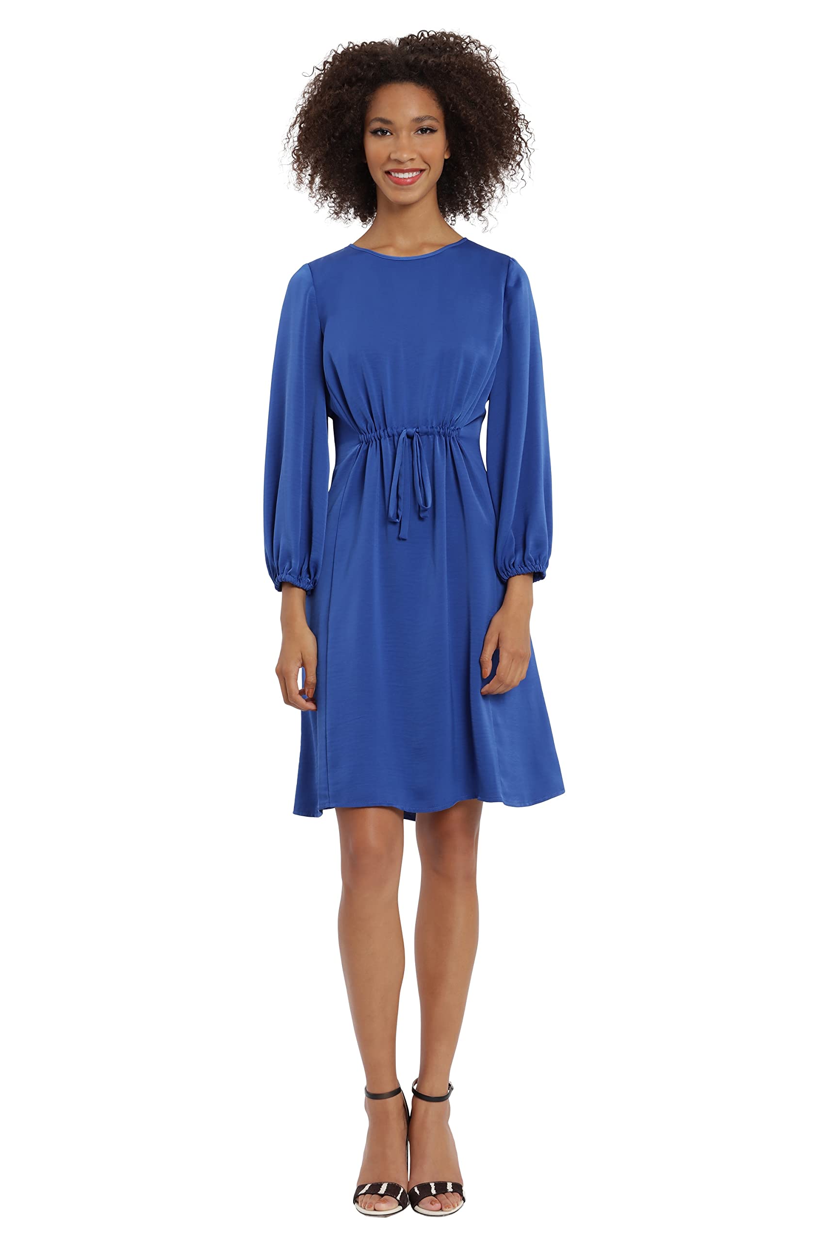 Maggy London Women's Front Waist Tie Short Sleeve Dress - Elegant Flowy Summer Cocktail Party & Wedding Guest Outfit