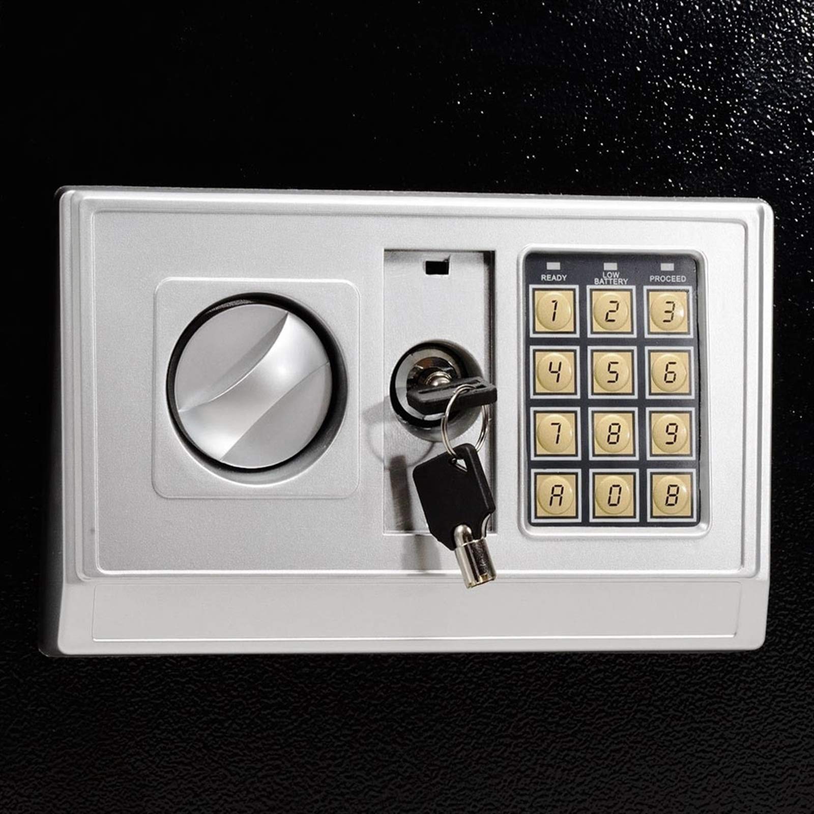 Ochine Steel Security Safe Box - Digital Keypad & Key Lock for Money, Jewelry, Documents - Heavy Duty Home & Office Safe for Cash Protection | Ideal for Bedroom, Closet & Business Security