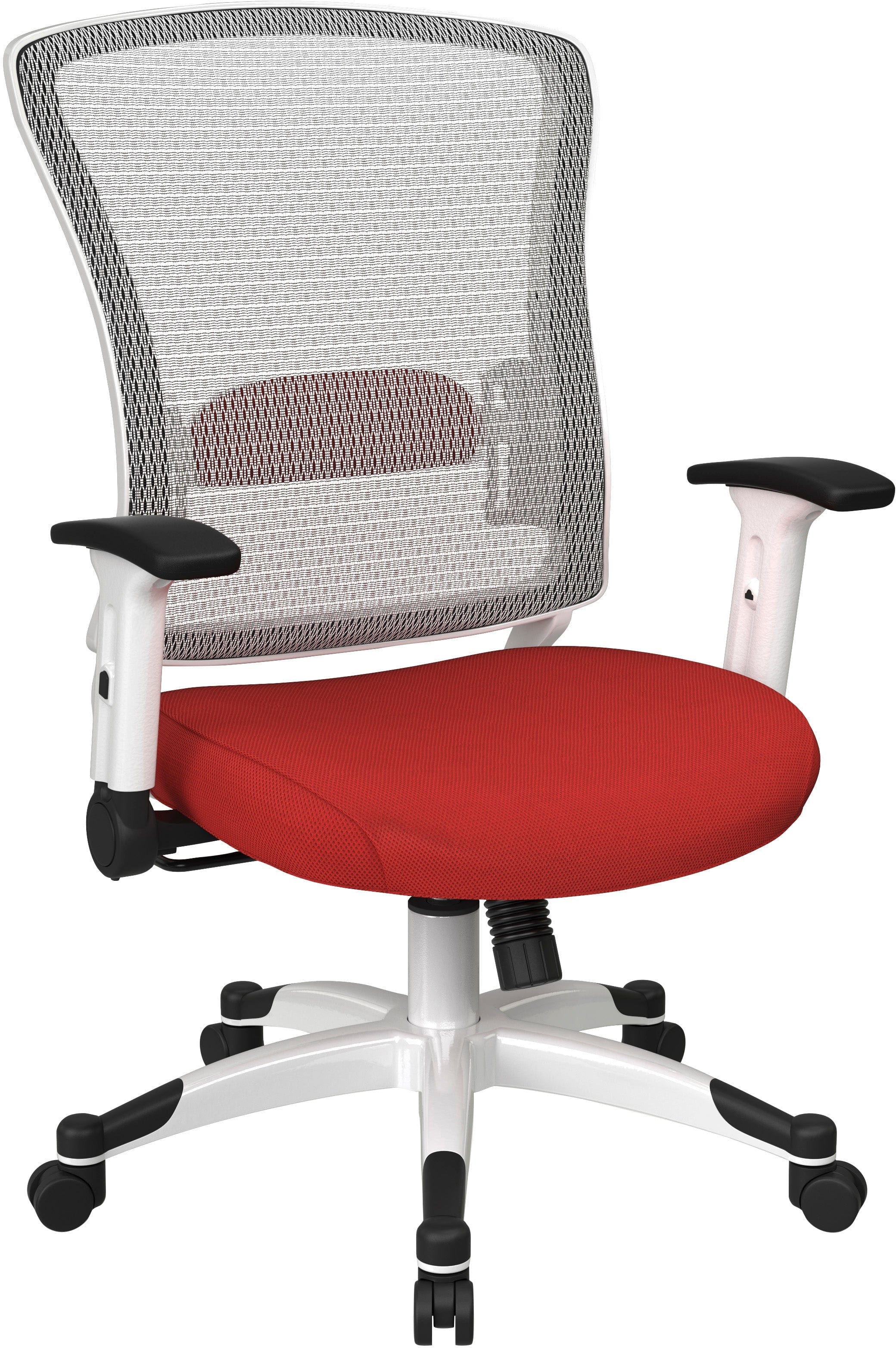 Office Star White Frame Managers Chair - Ergonomic Mesh Back, Adjustable Height, Fun Colors (317W W1C1F2W) - Perfect for Home Office, Conference Rooms & Executive Workspaces