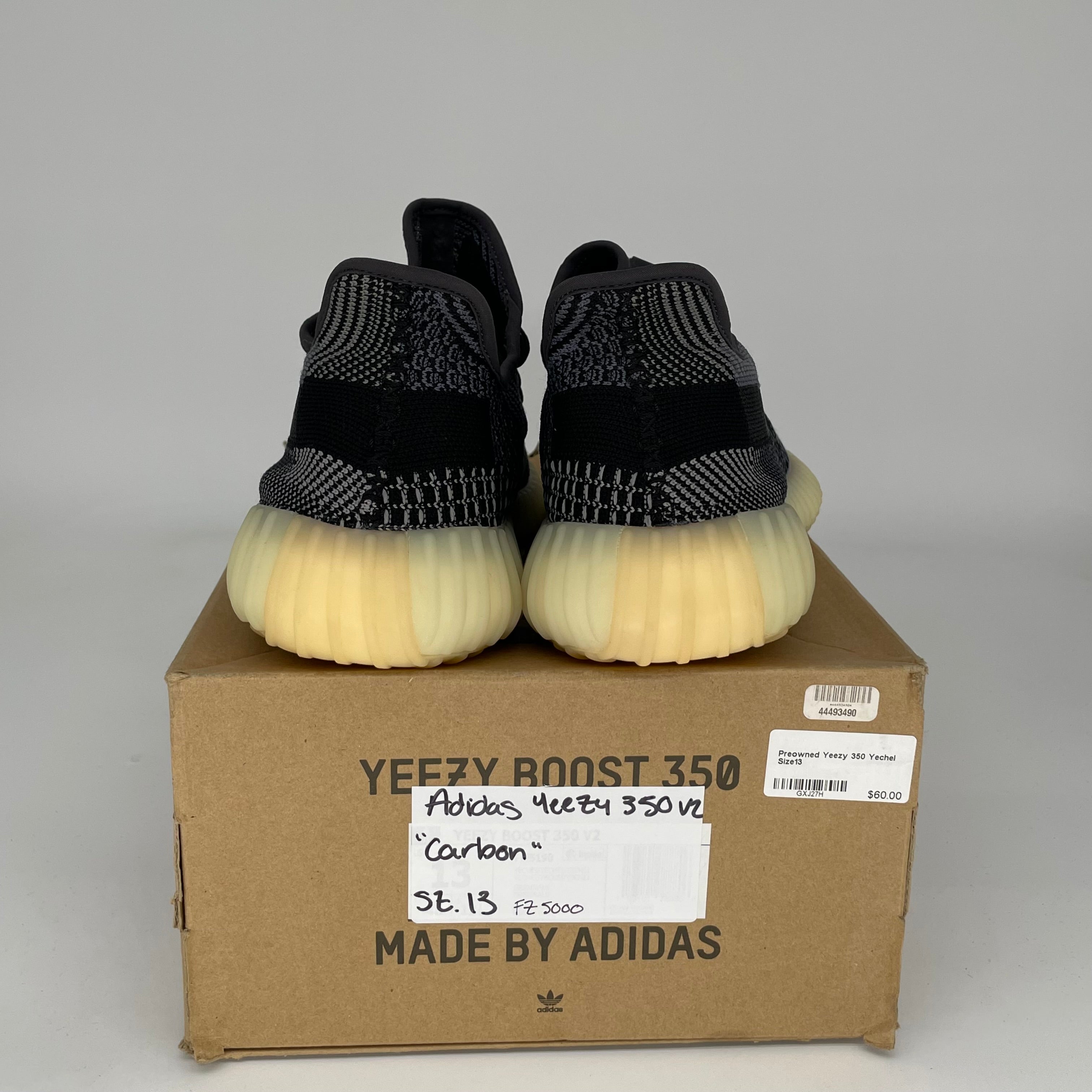 Adidas Yeezy Boost 350 V2 Carbon Sneakers - Men's Size 13 (FZ5000) | Comfortable Running Shoes for Jogging, Gym Workouts & Casual Streetwear Fashion
