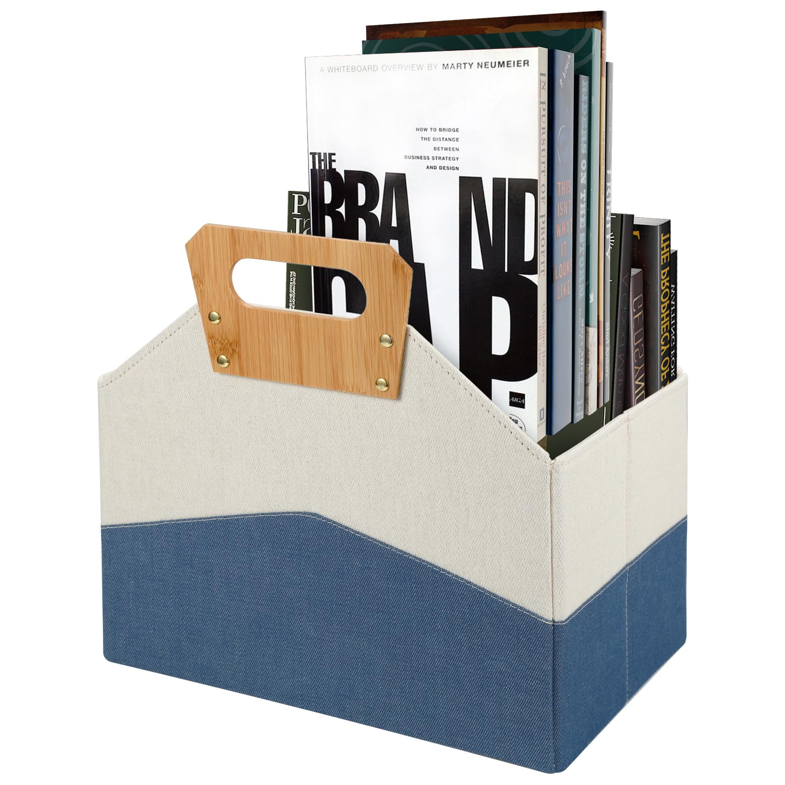 EZDeco Foldable Magazine Basket Holder - Stylish Floor Newspaper Rack, Book Storage Bin & Document Organizer for Home Office - Perfect for Living Room, Bedroom or Study Organization