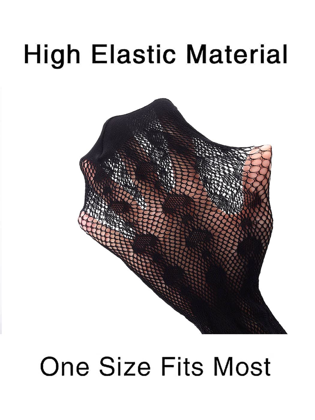 Barode Women's Fishnet Stockings - Sexy Sheer Thigh High Stockings with Suspender, Patterned Tights for Halloween, Cosplay & Lingerie (Black, One Size)