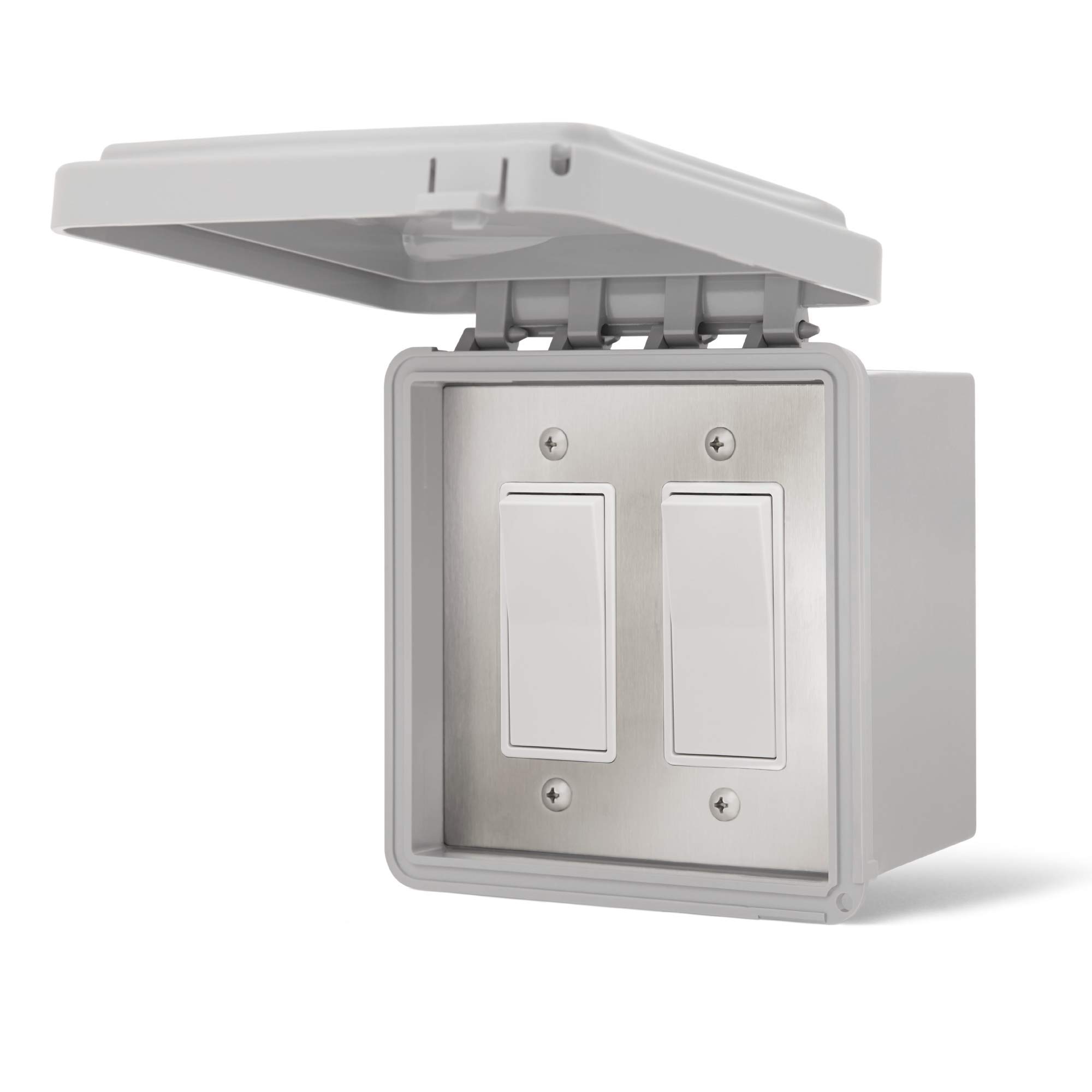 Infratech Dual On/Off Switch with Weatherproof Cover - Surface Mount Control for Outdoor Heating Systems (Model 14-4425) - Ideal for Patio, Deck, and Poolside Heating Solutions