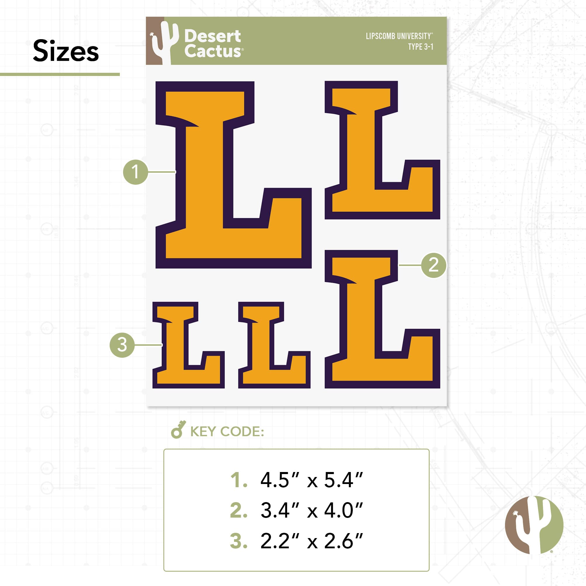 Desert Cactus Lipscomb University Bisons Vinyl Decals - Waterproof Stickers for Laptop, Water Bottle, Car & Scrapbook - Perfect for College Students, Alumni & Fans (Type 3-1)