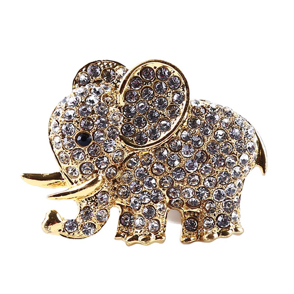 Toporchid Gold Elephant Car Air Freshener Clip - Crystal Auto Fragrance Diffuser & Vent Decoration for Fresh Scent - Perfect for Cars, Offices & Home Use