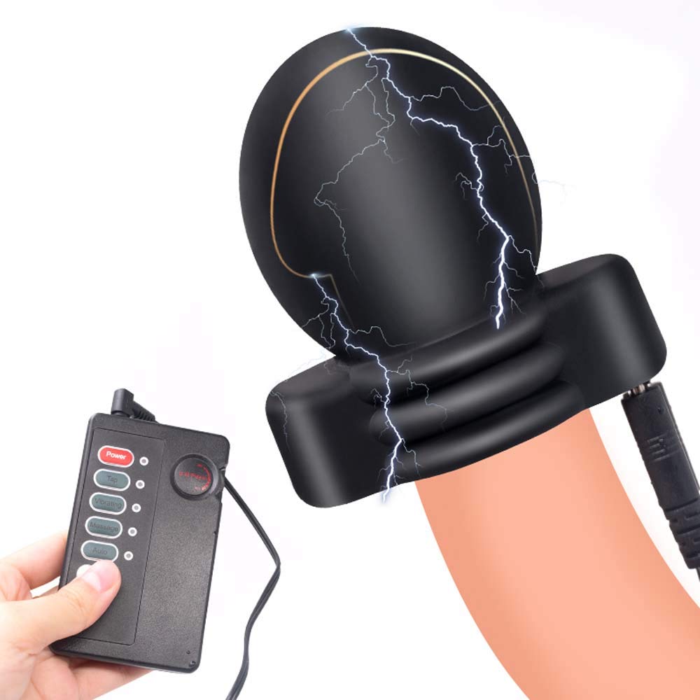WALY-SEXME Electric Penis Stimulator - Soft Silicone Gland Sleeve with Electro Shock for Male Enhancement, E-Stim Training & Pleasure | Erotic Massager for Men, Masturbation Aid & Sensual Play
