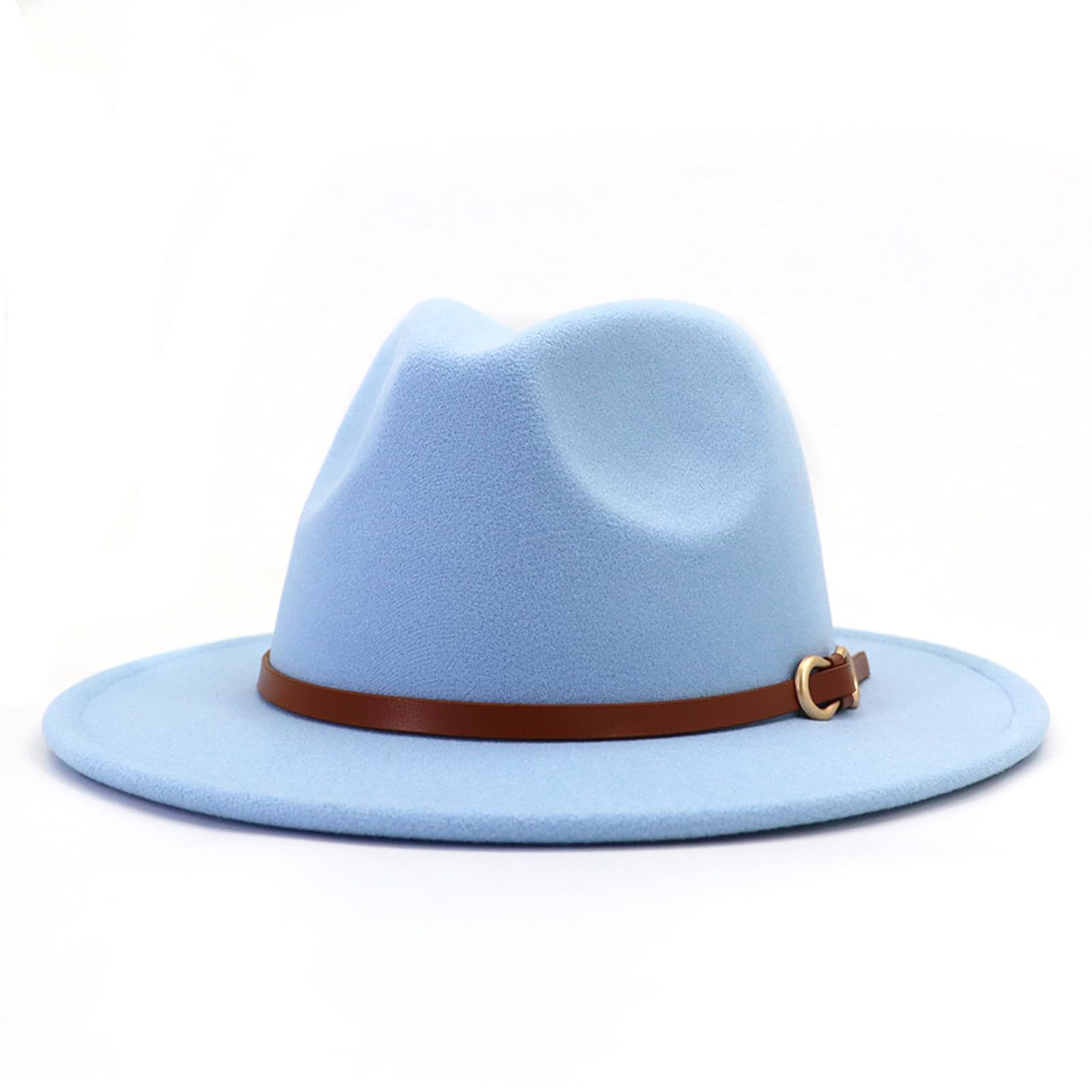 Stylish Fedora Hat for Men & Women - Classic Wide Brim Felt Jazz Hat with Belt Buckle - Perfect for Jazz Clubs, Outdoor Events & Fashion Accessories