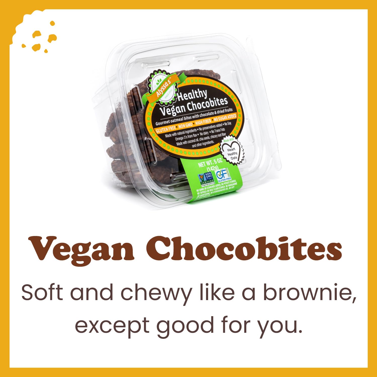 Alyssa's Vegan Chocobites - Gluten Free, Dairy Free, Sugar Free, Low Carb Keto Protein Cookies | Healthy Bakery Snacks for Kids & Adults | 8 Cookies per Box | Perfect for School Lunches, Office Snacks & Keto Diet