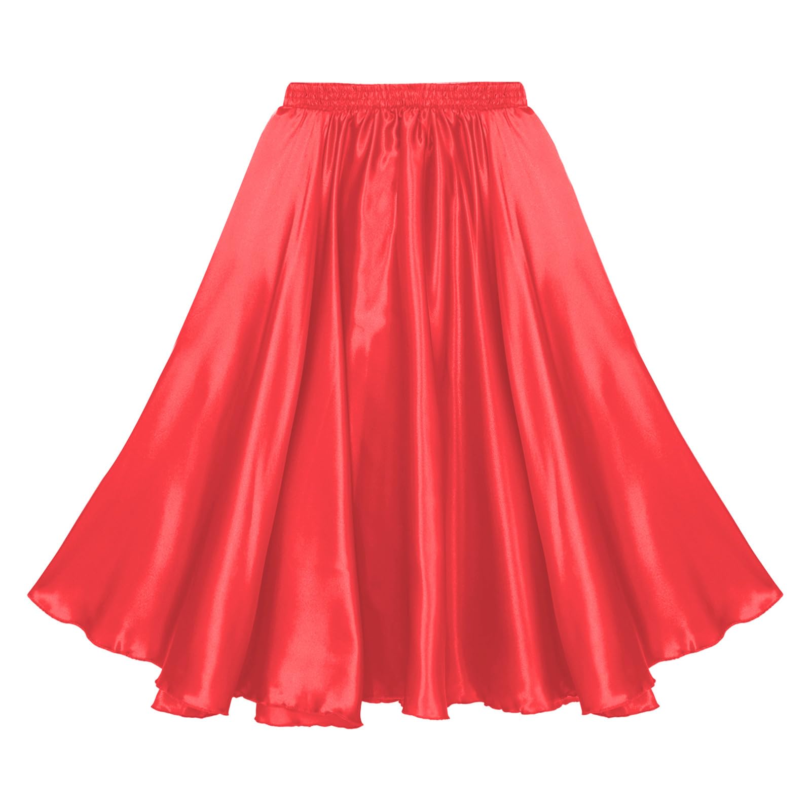 Aislor Girls Long Full Circle Dance Skirt - Gypsy Latin Spanish Flamenco Skirt for Ballroom & Belly Dance Performance Costume | Perfect for Dance Recitals, Halloween Costumes & Themed Parties
