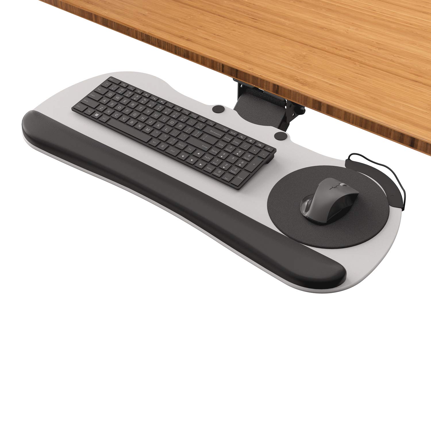 Ergonomic Black Standard Keyboard Tray with Mechanical Switches - Perfect for Office Workstations & Home Computer Desks