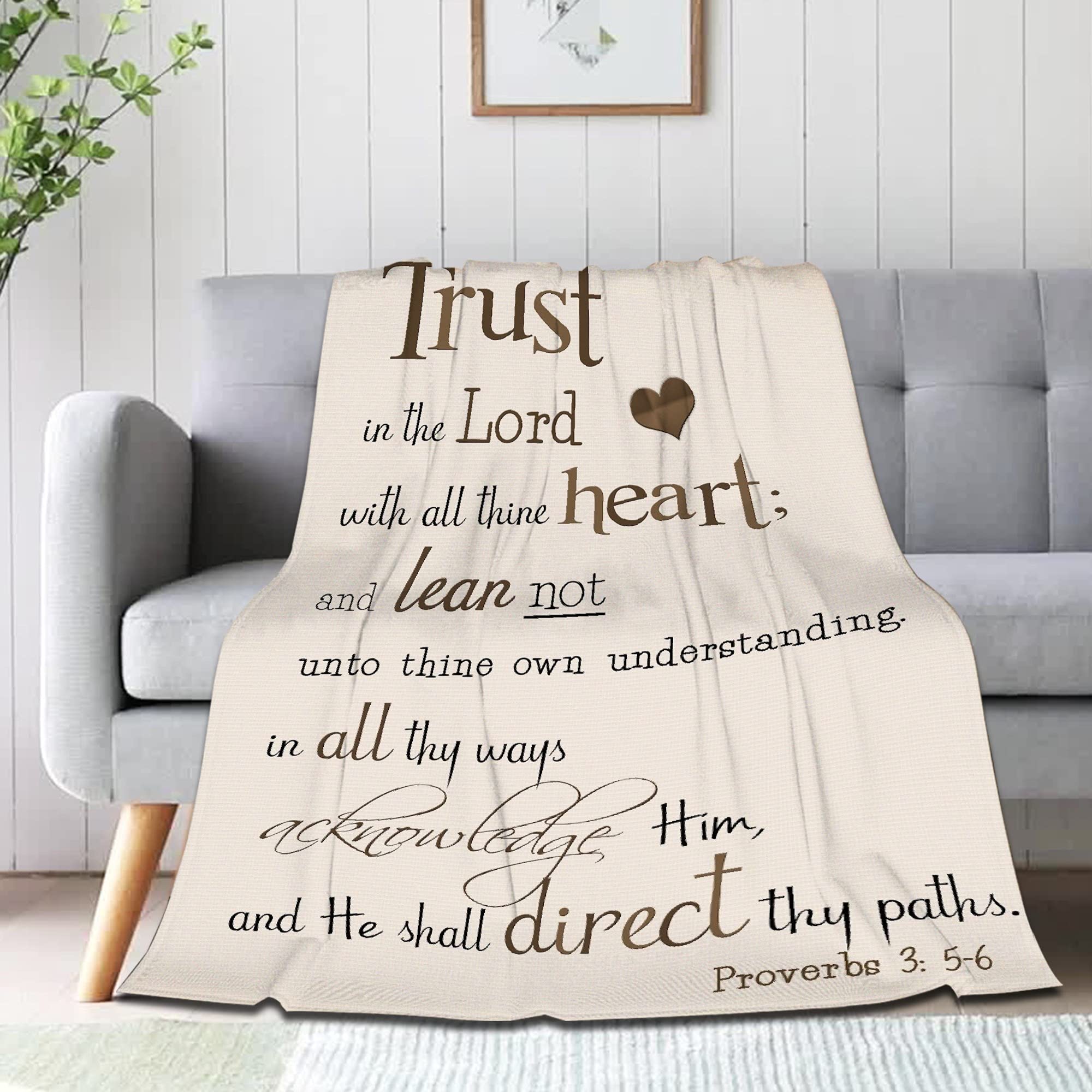 Sumedha Bible Verse Blanket - Inspirational Christian Gift for Women & Men, 50''x40'' - Perfect for Sofa, Bed & Prayer