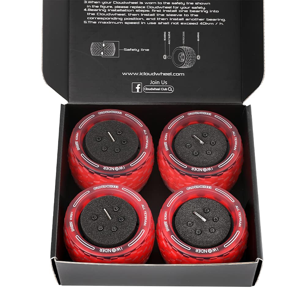 IWONDER CLOUDWHEEL Donut 105mm Hub Motor Sleeve - All Terrain Electric Skateboard Wheels for Urban & Off-Road Riding | Compatible with Hub Motor Electric Skateboards | Perfect for Commuting, Cruising and Adventure Sports