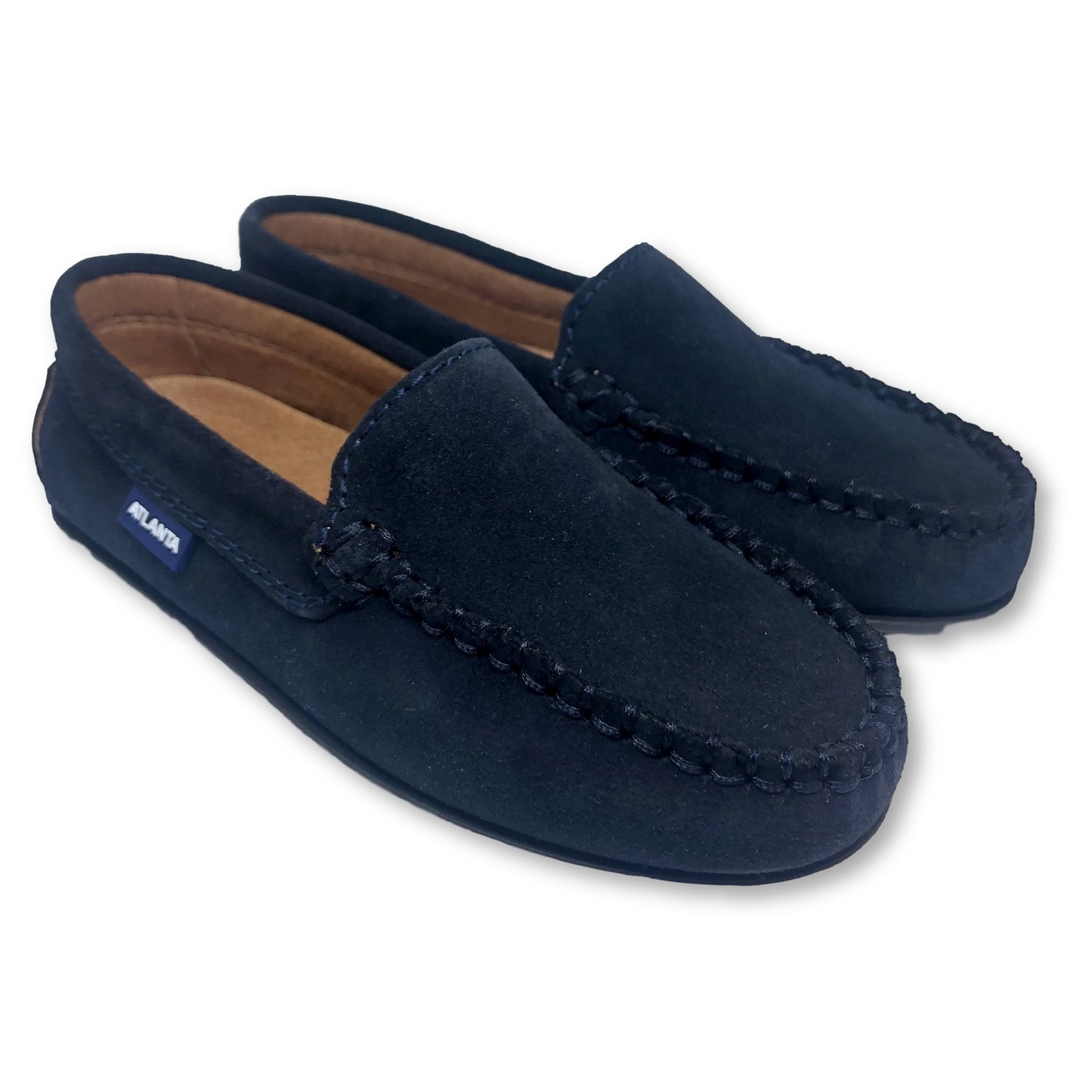 Men's Atlanta Moccasin Loafers - Navy Blue Suede Slip-On Shoes for Casual Wear & Business Casual Outfits