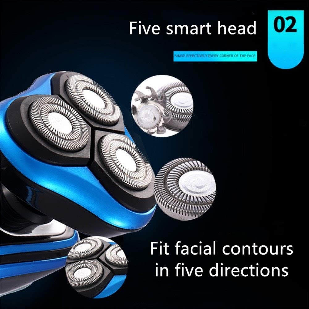 Men's Electric Razor - 3 Blade Rechargeable Cordless Shaver with Wet/Dry Function for Beard & Body Grooming - Perfect for Travel, Home & Office Use