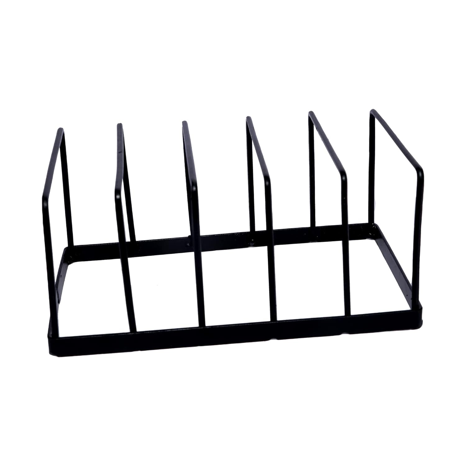 Black MNH ART Plate Stand Lid Rack Pan Organizer - Kitchen Storage Tray Holder for Plates & Cookware | Perfect Mothers Day Gift for Home Chefs & Kitchen Organization