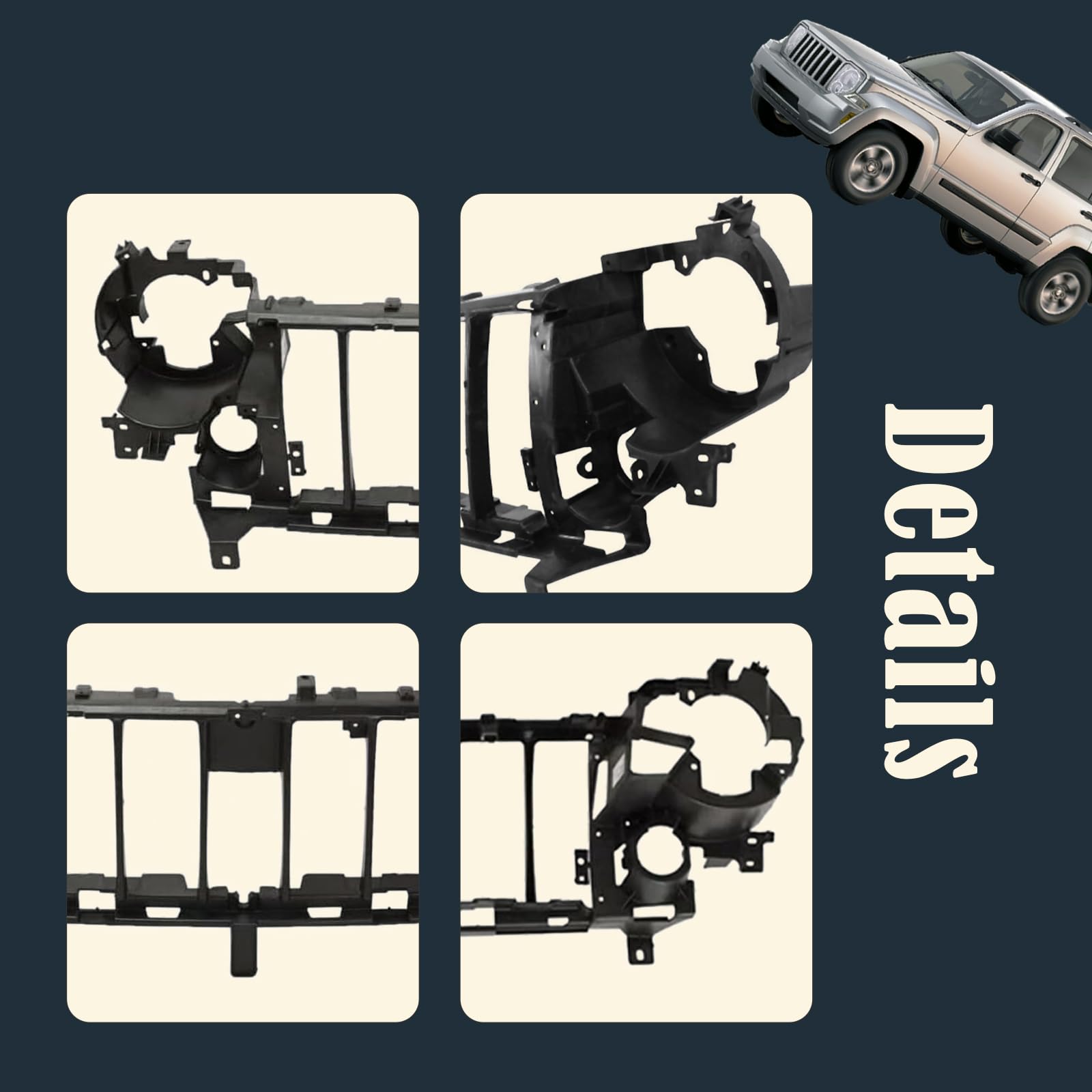 Jeep Liberty 2005-2007 Grille Support Bracket & Reinforcement - CH1223101 55156755AF Replacement | Durable Auto Part for Off-Road & Daily Driving