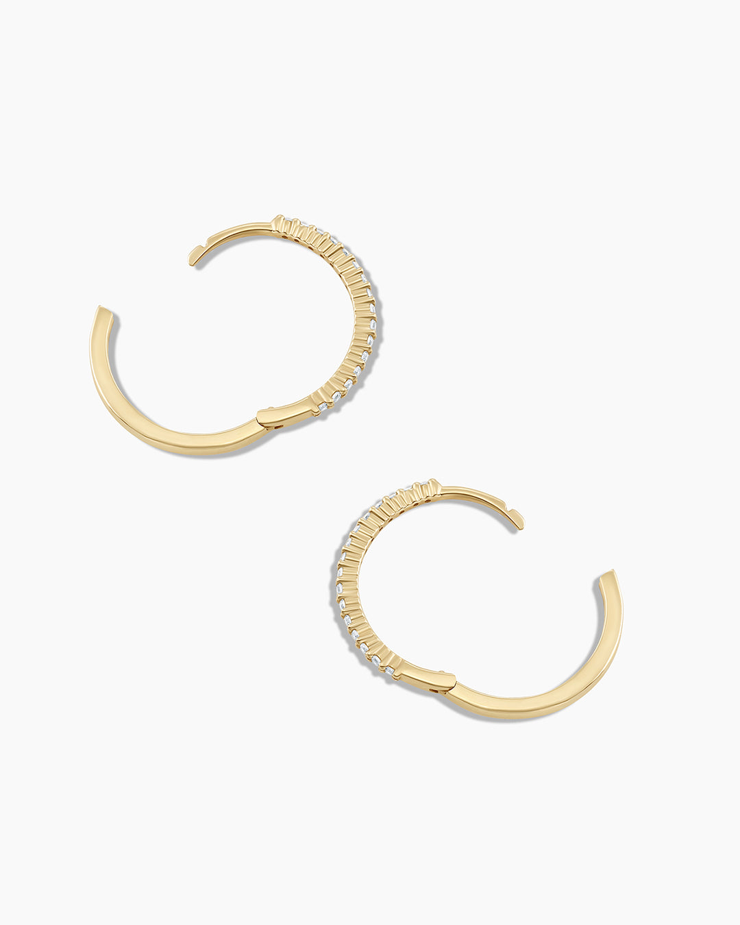 Diamond Pavé Huggie Hoop Earrings - 14K Gold Plated Cubic Zirconia Huggies for Women - Perfect for Everyday Wear, Parties & Special Occasions