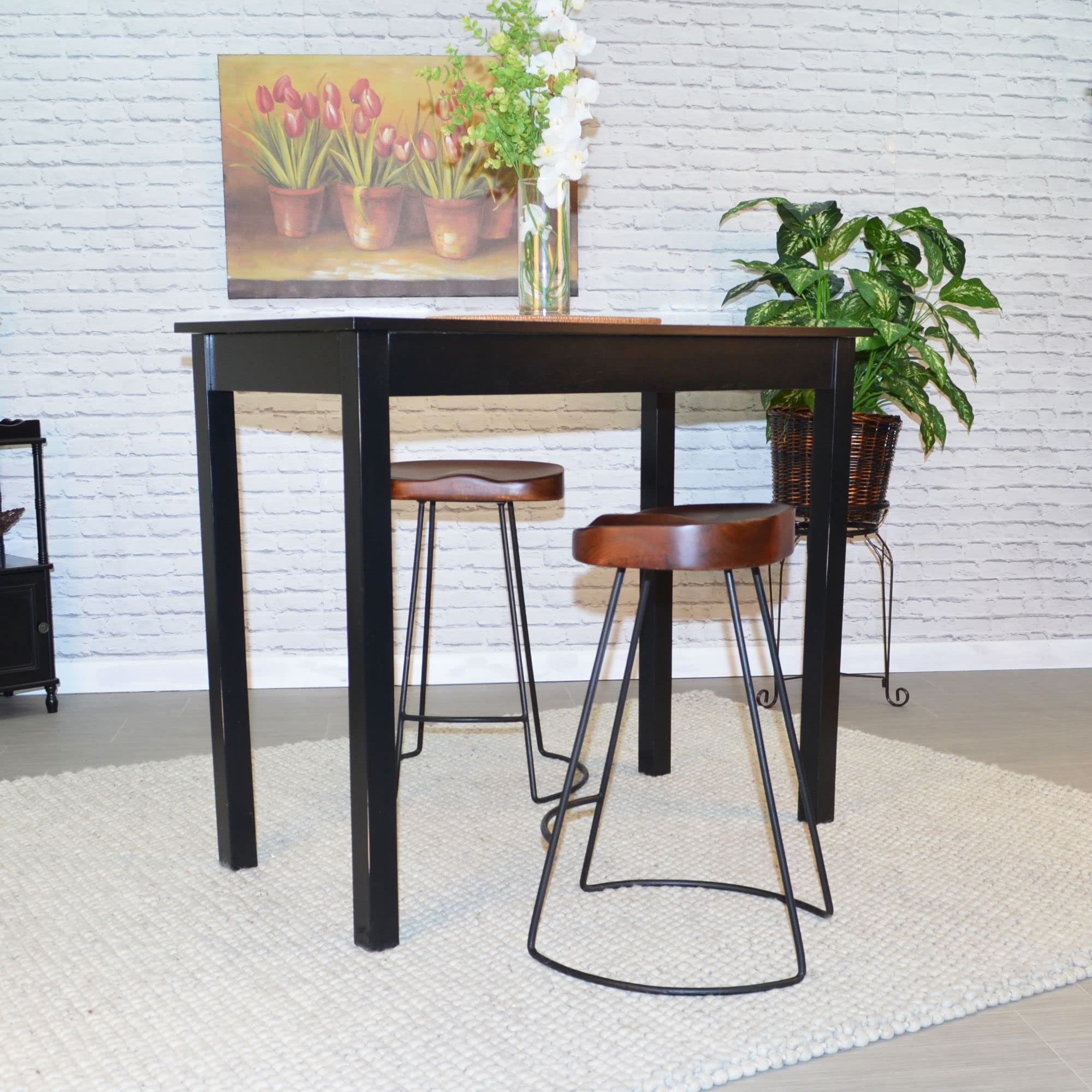 Set of 2 Rustic Counter Stools - 25.25