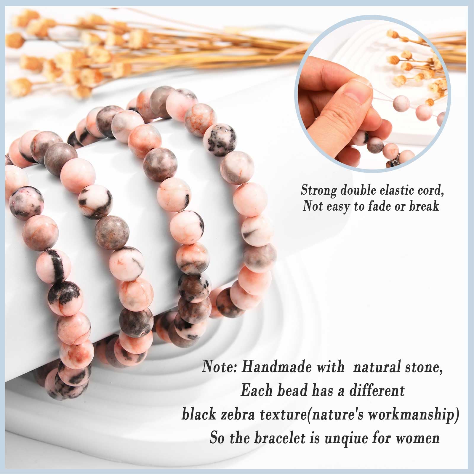 TEVOP Natural Stone Bracelet with Inspirational Message Card - Thoughtful Birthday, Christmas, Graduation Gift for Sister & Best Friend | Perfect for Daily Wear, Special Occasions & Heartfelt Surprises