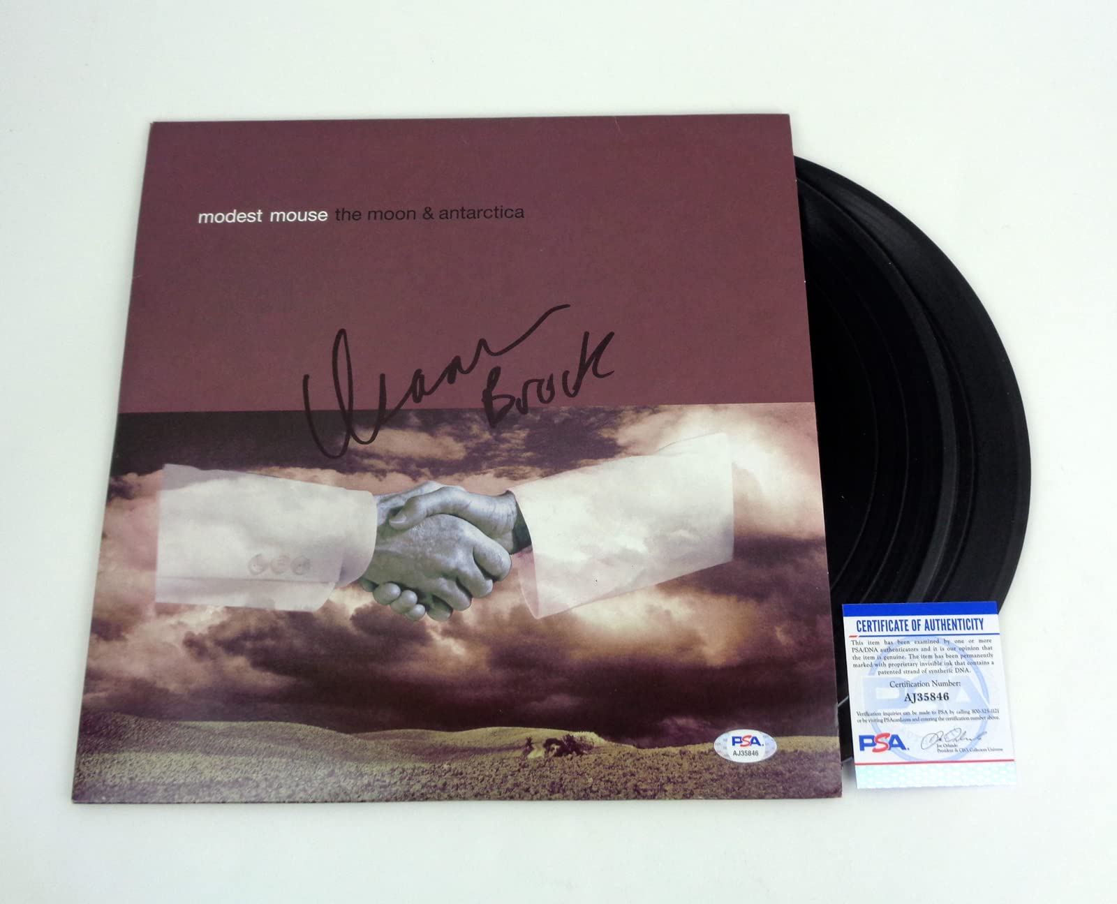 Modest Mouse - The Moon & Antarctica Vinyl Record Album Signed by Isaac Brock with PSA/DNA COA | Limited Edition Collector's Item for Music Fans & Vinyl Enthusiasts | Perfect for Home Decor, Gift Giving & Record Collections