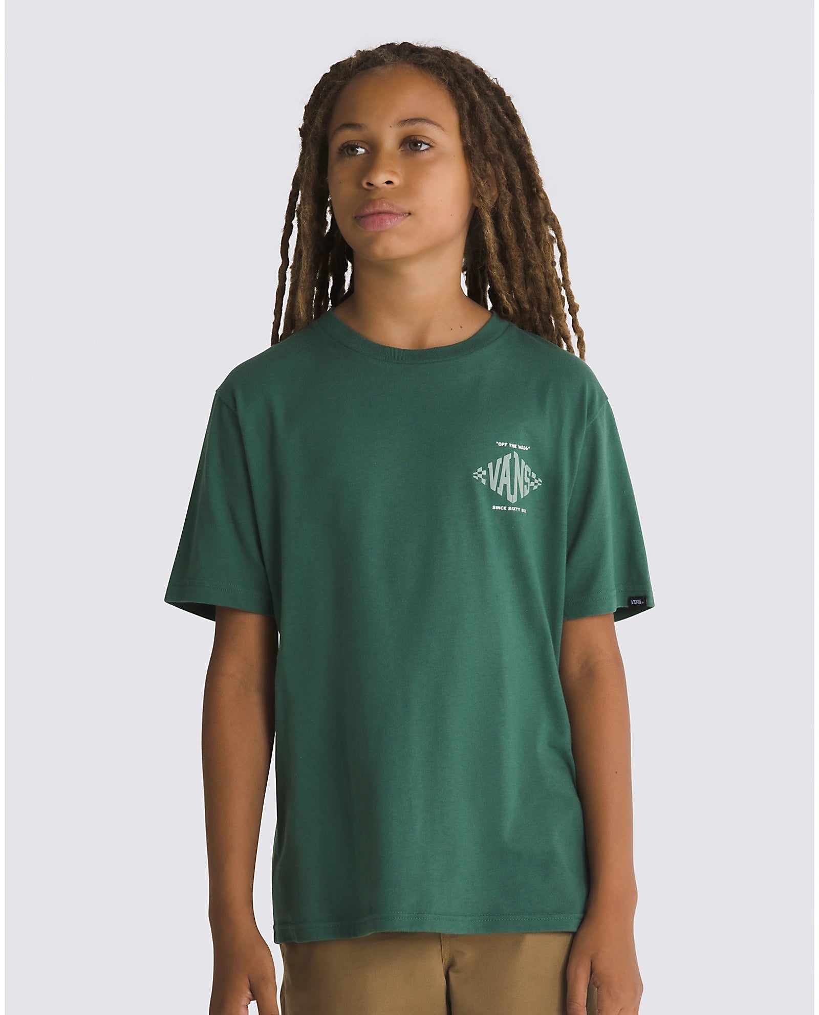 Vans Youth Diamond Graphic T-Shirt - Bistro Green | Trendy Casual Tee for Teens & Kids | Perfect for School, Outings & Everyday Wear