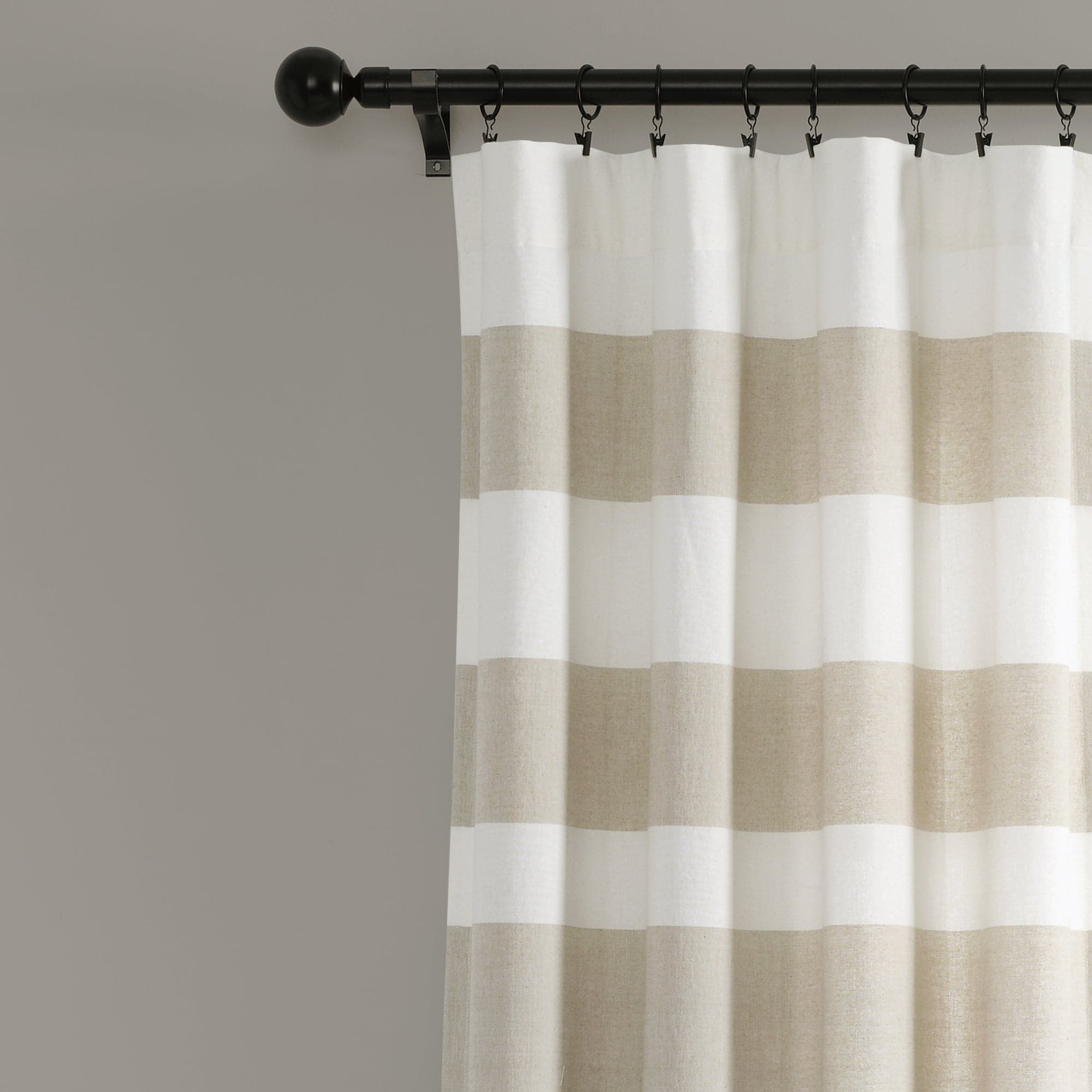 Premium Cape Cod Stripe Yarn-Dyed Cotton Curtain Panel Set - Breathable Window Treatments for Living Room, Bedroom & Coastal Decor