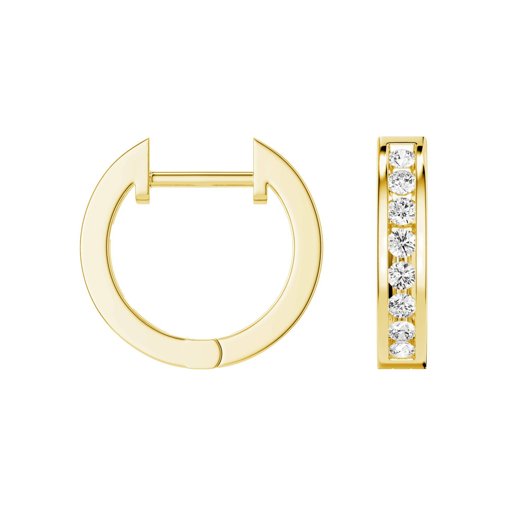 Round Cut Moissanite Channel Set Hoop Earrings for Women - Durable 925 Sterling Silver Everyday Elegant Jewelry Gift for Wedding, Anniversary & Special Occasions