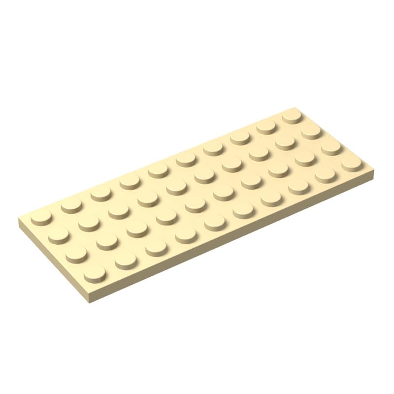 10-Piece Classic Beige 4x10 Building Plates - Compatible with LEGO Parts, Flat Construction Baseplates for DIY Models & Creative Projects | Perfect for LEGO Enthusiasts, Architecture Designs & Educational STEM Activities