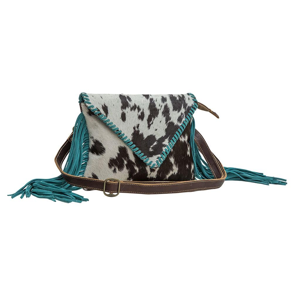Myra Genuine Leather Western Shoulder Bag for Women - Upcycled Hairon Crossbody Purse with Tassel | Perfect for Country Music Festivals, Rodeo Events & Boho Chic Outfits