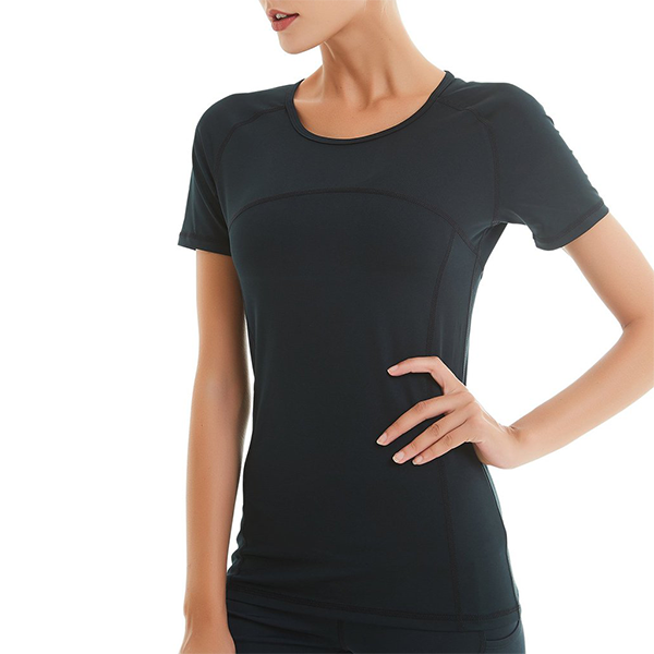 Black Women's Workout Athletic Training Top - Breathable Fitness Shirt for Gym, Yoga & Running - Plus Size Activewear for Women