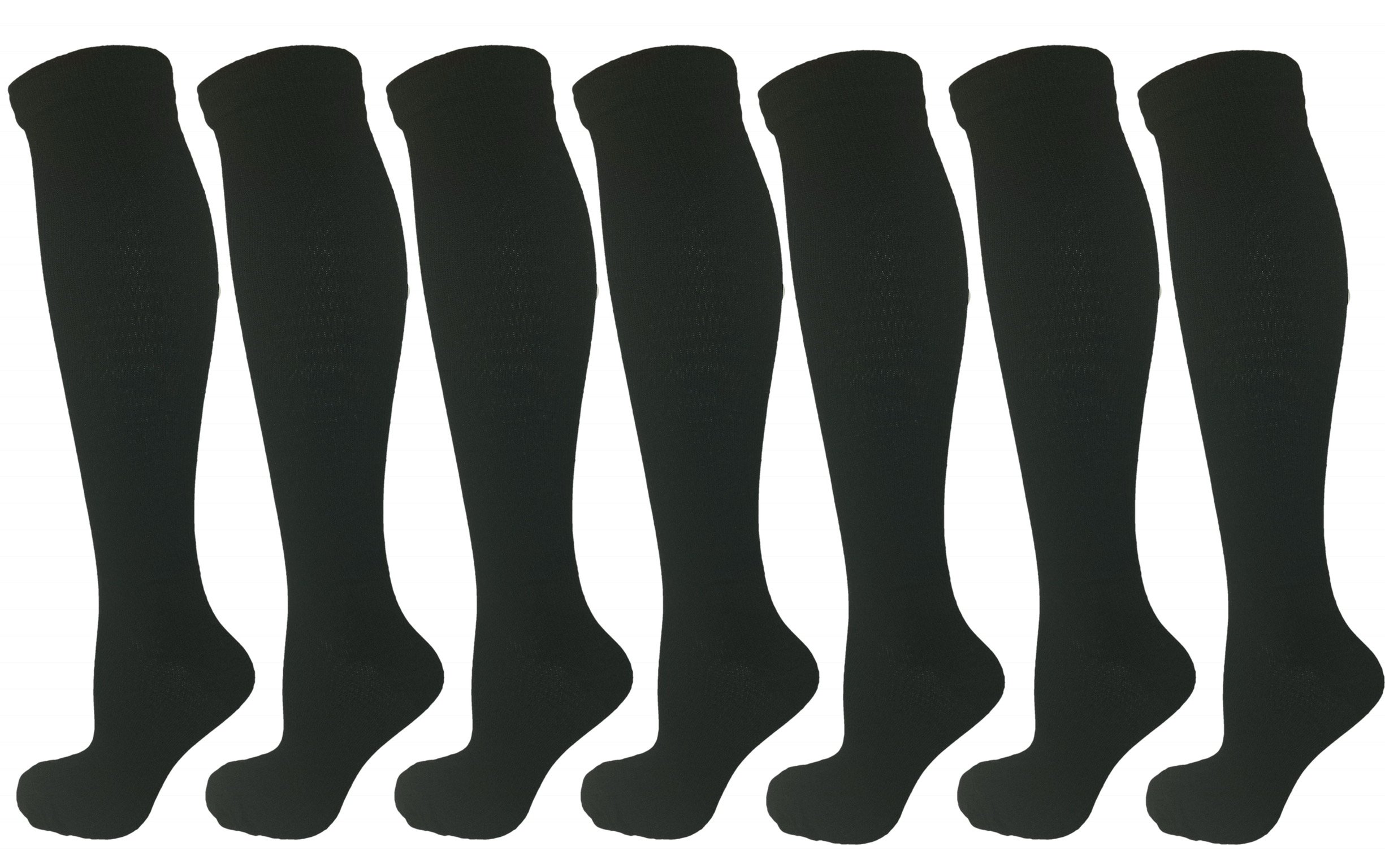 7 Pair Graduated Compression Socks (15-20 mmHg) - Assorted Colors for Men & Women - Improve Circulation & Reduce Swelling - Perfect for Travel, Running & Work