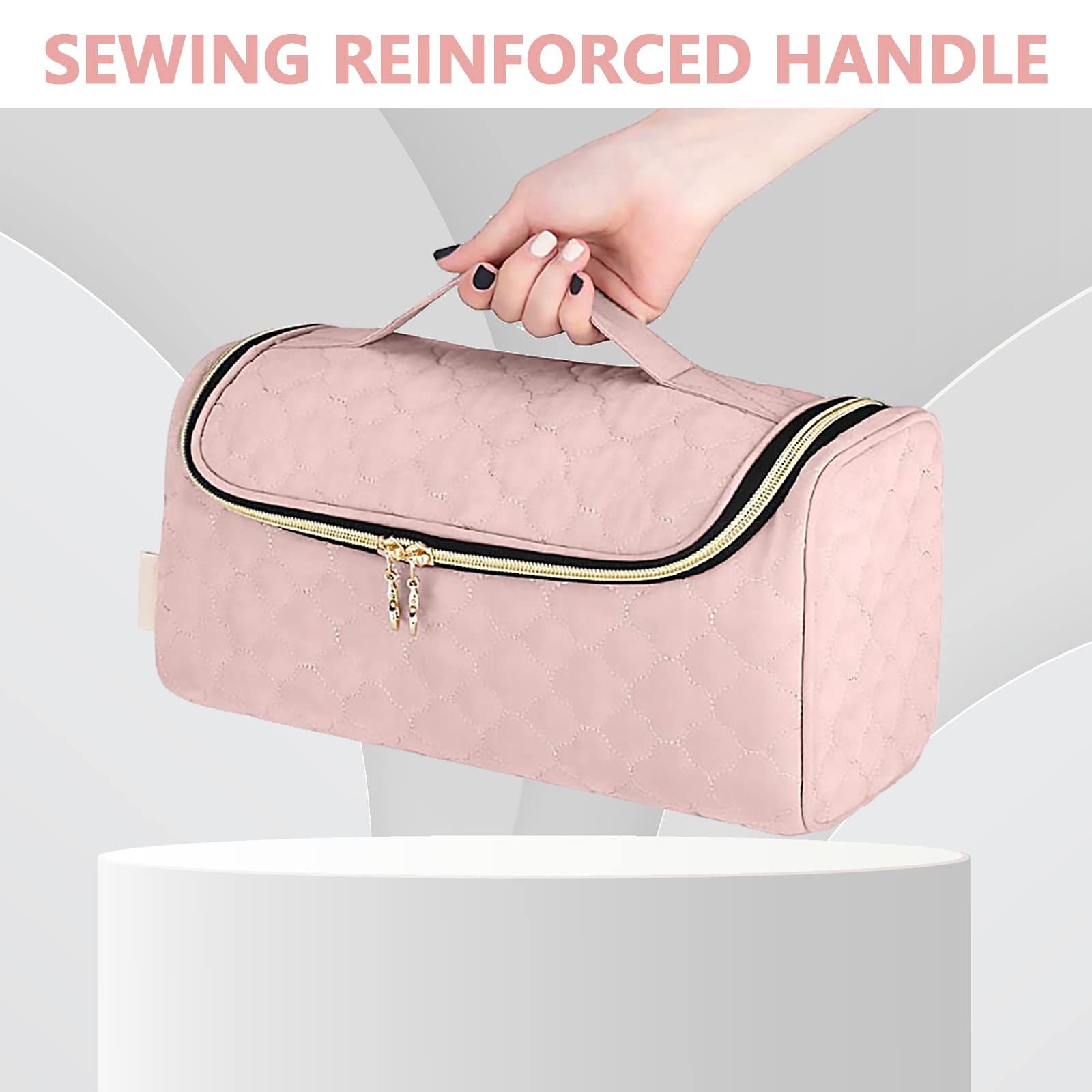 Dyson Airwrap Travel Storage Bag - Compatible with Airwrap Hair Styler & All Attachments, Pink Organizer Case with Hanging Hook & 4 Clips | Perfect for Travel, Home Storage & Salon Use
