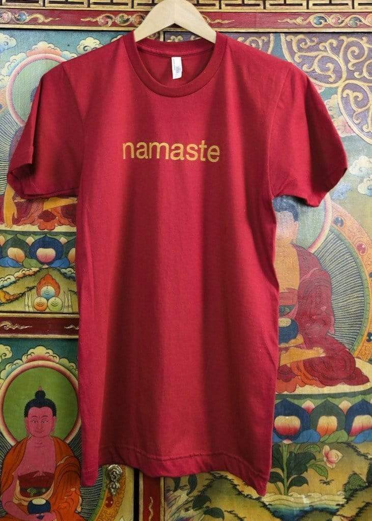 100% Cotton Red Namaste T-Shirt for Yoga & Meditation - Comfortable & Breathable Casual Wear