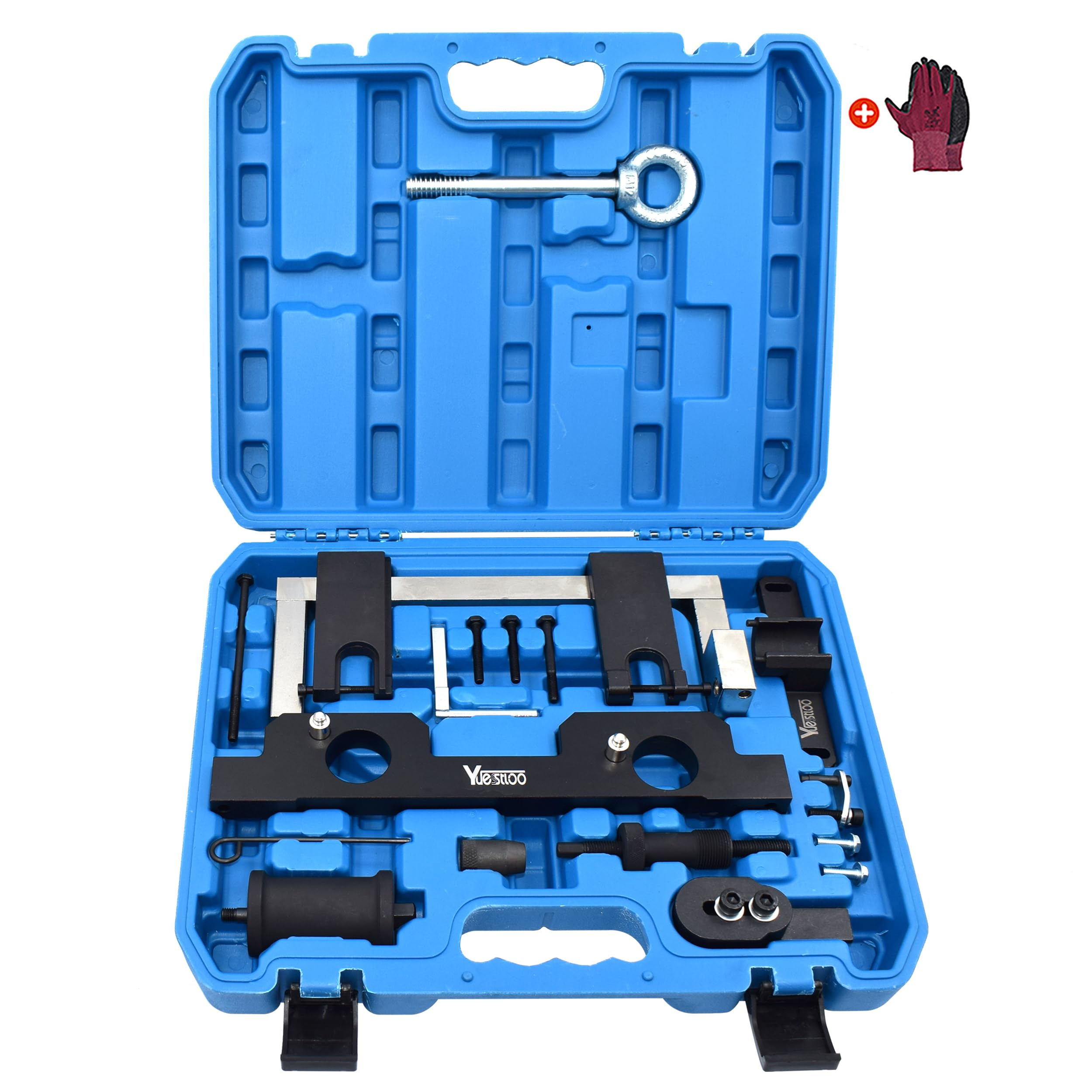 17PCS BMW N20 N26 Engine Camshaft Alignment Timing Tool Kit with Flywheel Holder, Balance Shaft Tool & Fuel Injector Remover - Professional Automotive Repair Tools for BMW 320i 328i X1 X3 X4 Engine Maintenance