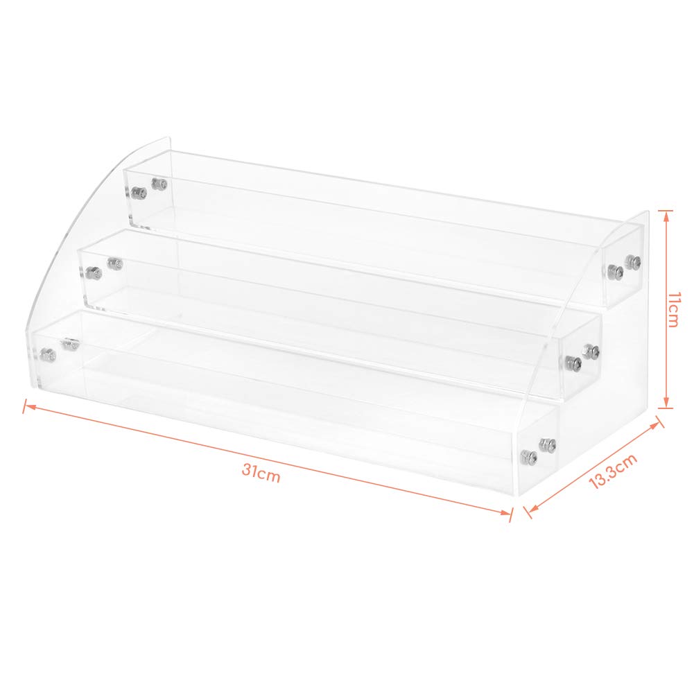 Ejoyous 3-Tier Transparent Acrylic Nail Polish Organizer - Multifunctional Cosmetic Display Stand for Essential Oils & Nail Polish Storage - Perfect for Salon, Home Vanity & Professional Makeup Artists