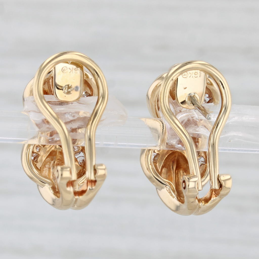 0.66 Carat Total Weight (CTW) Diamond X Drop Earrings in 18K Yellow Gold with Omega Backs - Elegant Dangle Earrings for Women, Perfect for Weddings, Parties & Special Occasions