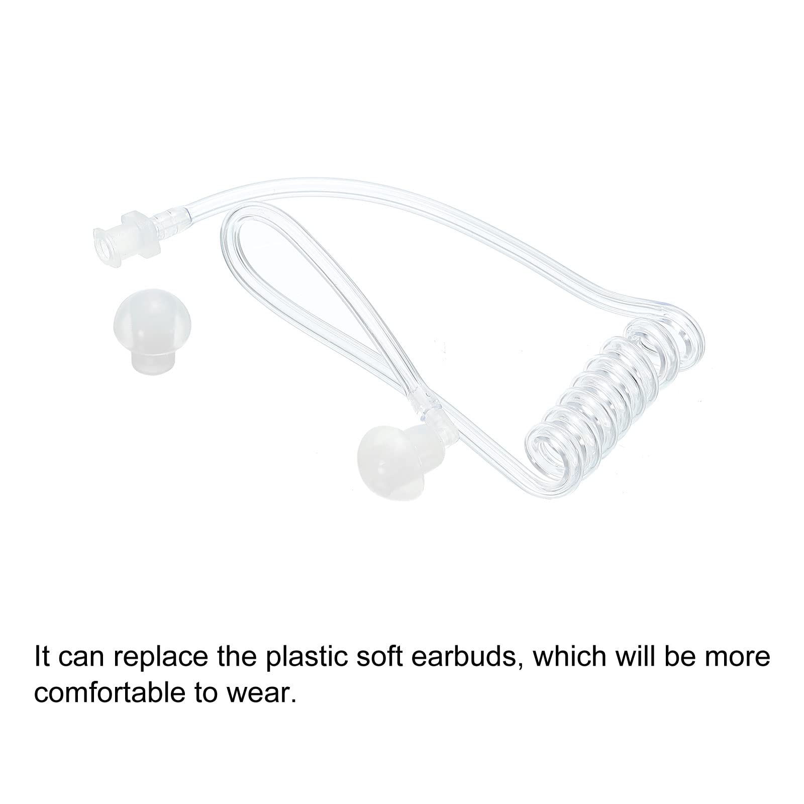 Clear Acoustic Tube for Two-Way Radio Earpiece & Headset - Replacement Coil Tube (4-Pack) | Durable Communication Accessories for Security, Construction & Event Staff