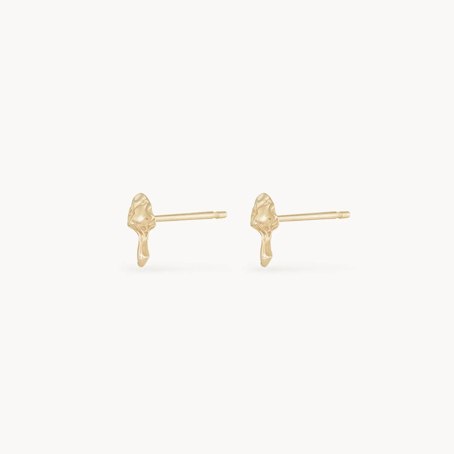 Enchanted Spirit Mushroom Earrings - 14K Yellow Gold Stud Earrings for Women, Boho Nature-Inspired Jewelry - Perfect for Festivals, Parties & Everyday Wear