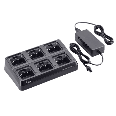 Icom BC197 12 Six Unit Battery Charger - Fast Charging for Icom Two-Way Radios - Perfect for Police, Security & Emergency Communication Teams