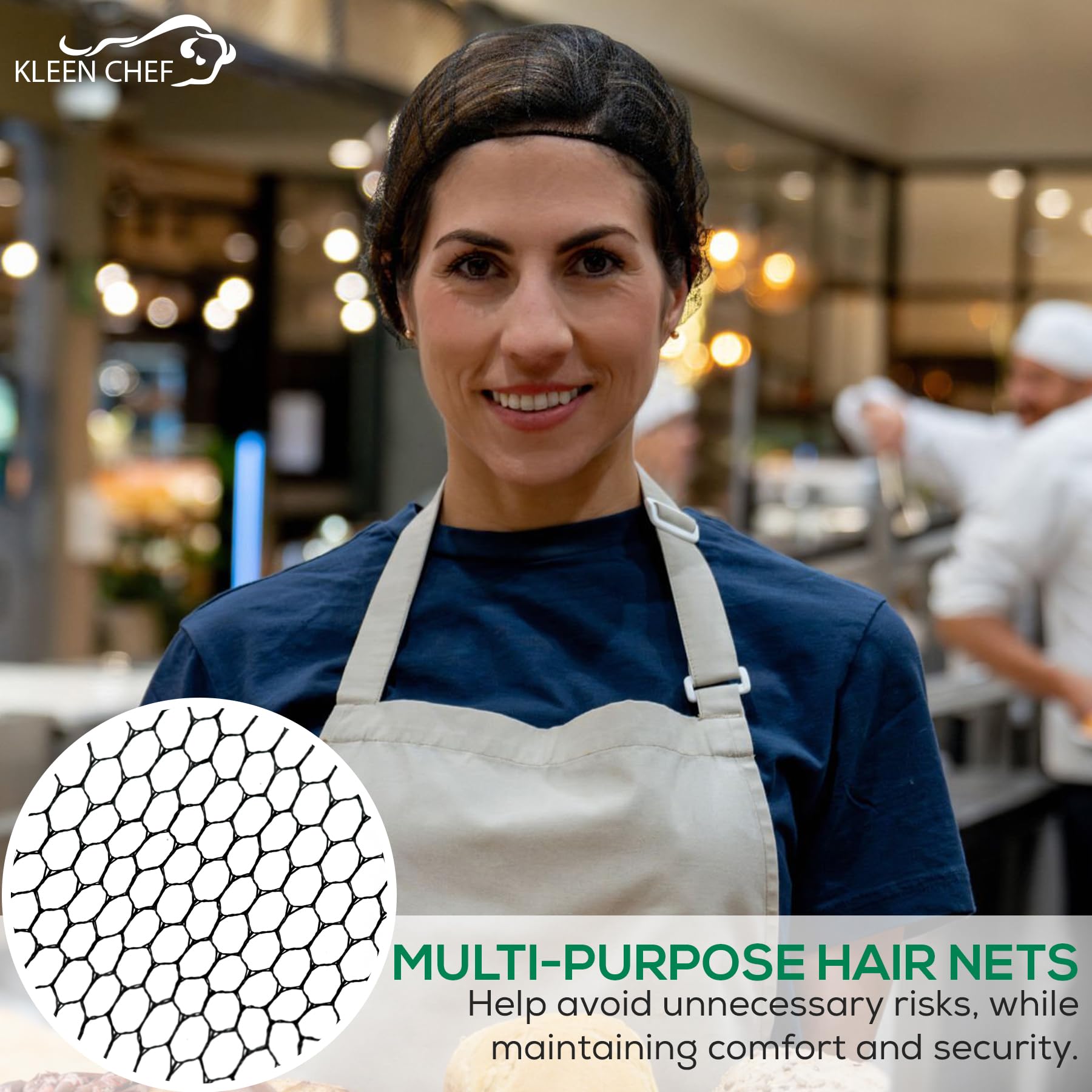 400 PCS Black Nylon Honeycomb Hair Nets - 24 Inch Elastic Food Service Hair Covers for Restaurants, Ballet Buns, Sleeping, Wigs & Spray Tans (Bulk Pack) - Ideal for Food Safety, Salon & Beauty Applications