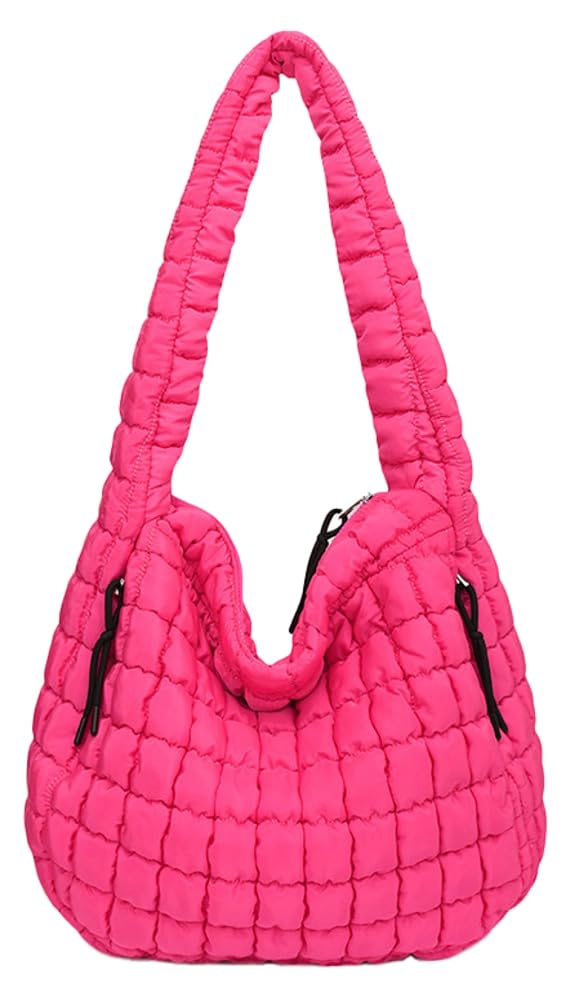 Lightweight Quilted Puffer Tote Bag for Women - Soft Puffy Shoulder Purse & Crossbody Carryall Hobo Bag | Perfect for Work, Travel & Everyday Use