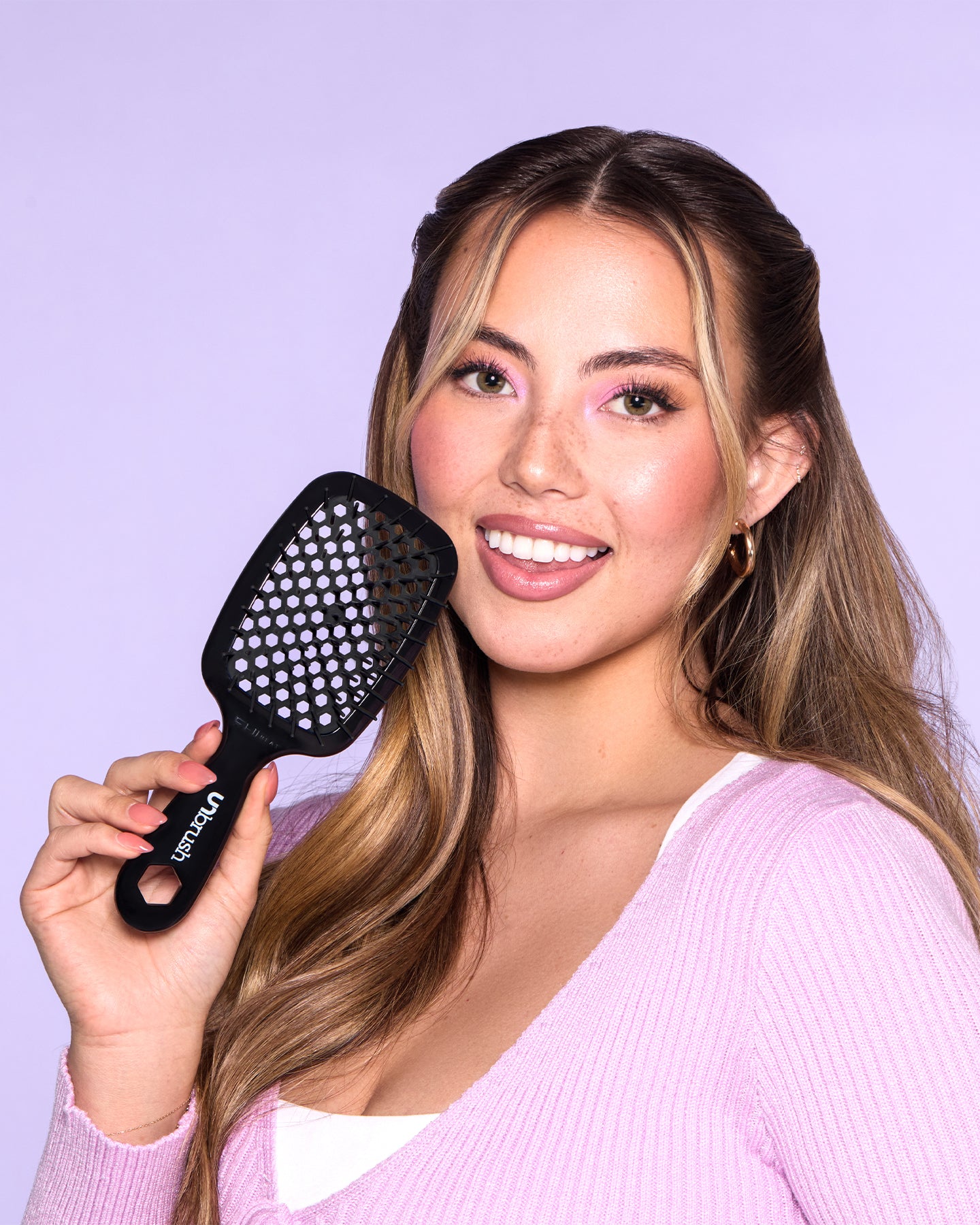 UNbrush Detangling Hair Brush for Wet & Dry Hair - Midnight Black | Pain-Free Knot Remover for All Hair Types | Perfect for Home, Travel & Salon Use