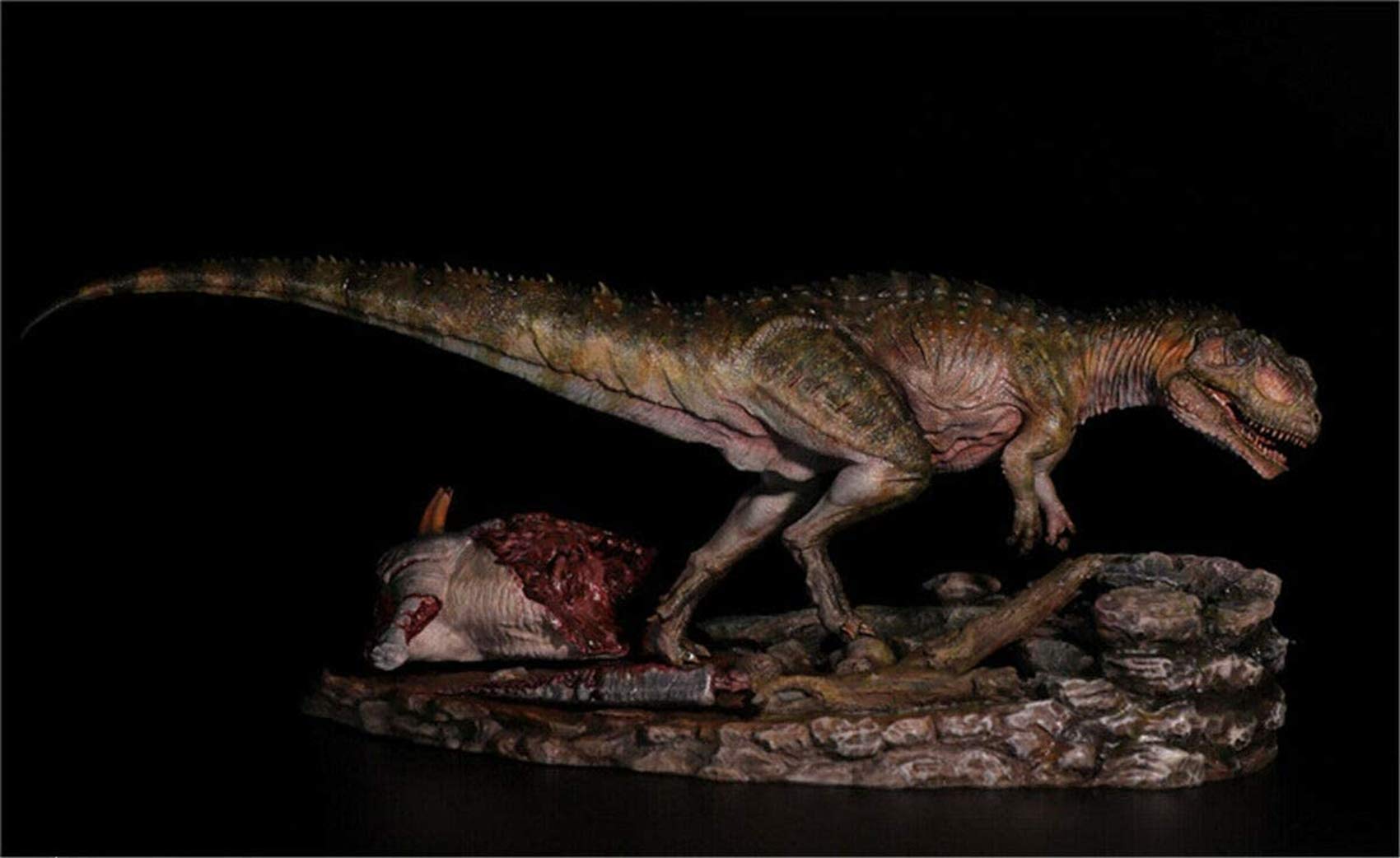Nanmu Studio 1/35 Yangchuanosaurus Hunting Tuojiangosaurus Dinosaur Statue - Realistic Resin Action Figure Model for Collectors, Home Decor & Gift (Cyan) | Perfect for Dinosaur Enthusiasts, Office Display & Jurassic-Themed Decorations