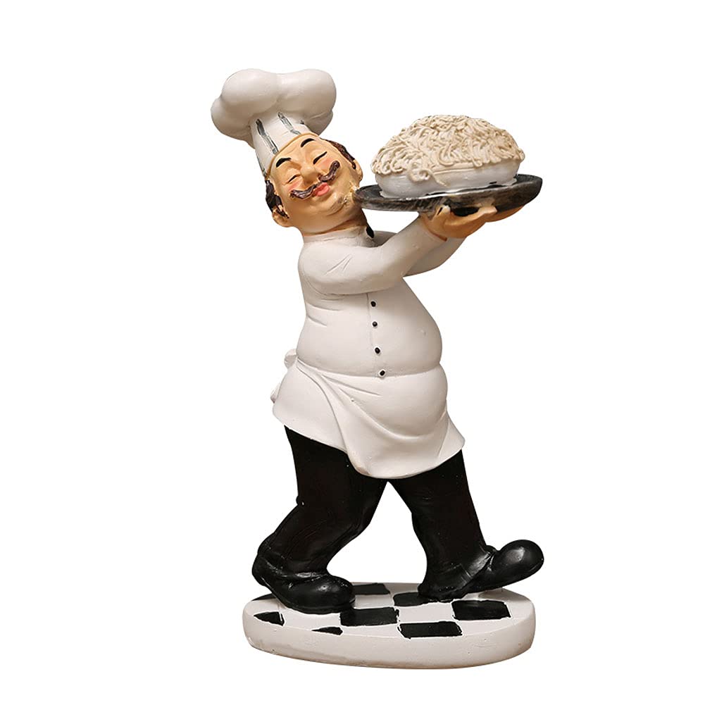Italian Chef Figurine with Pasta - Kitchen Decor for Home & Restaurant Use
