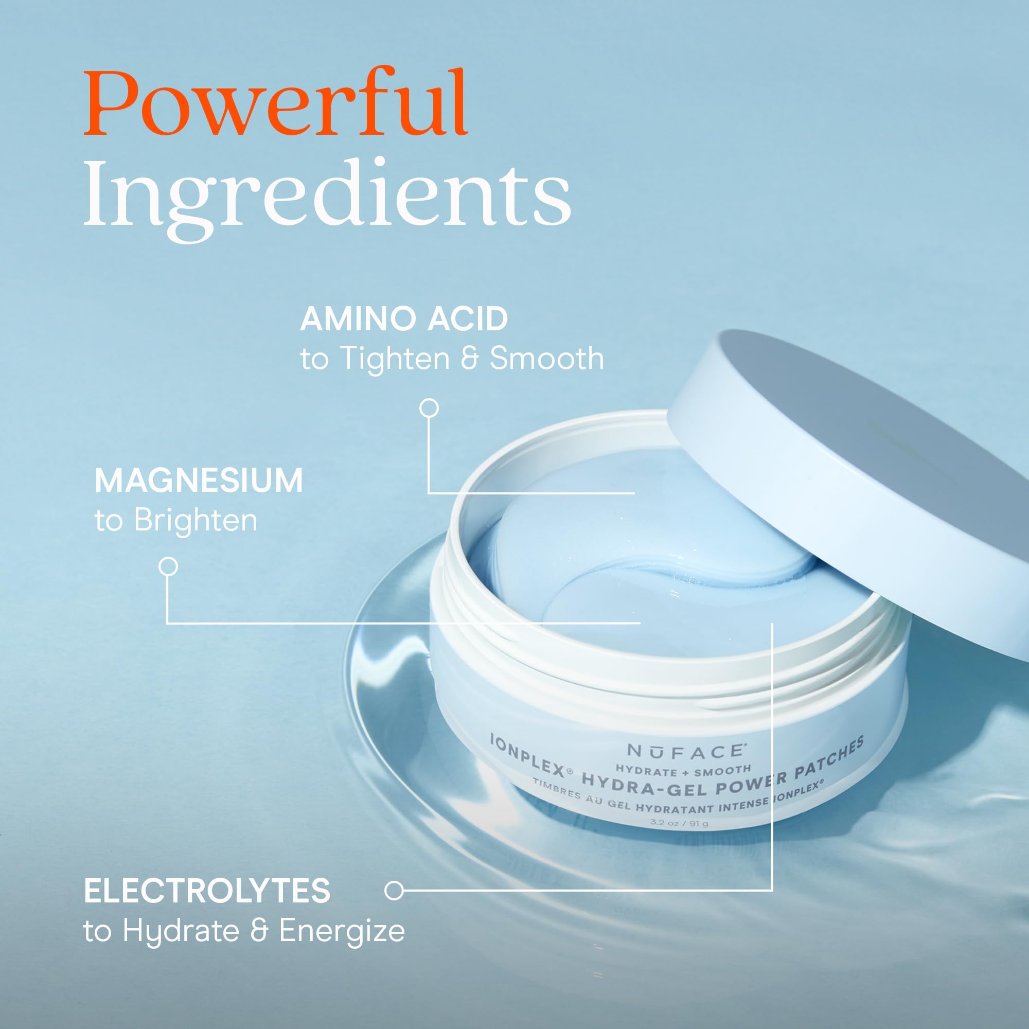 NuFACE Hydration Bundle with IonPlex Hydra-Gel Power Patches, Supercharged Facial Mist & Prep-N-Glow Towelettes - 3-Piece Skincare Set for Microcurrent Treatment & Moisture Lock - Perfect for At-Home Facial Routine & Travel Skincare Essentials