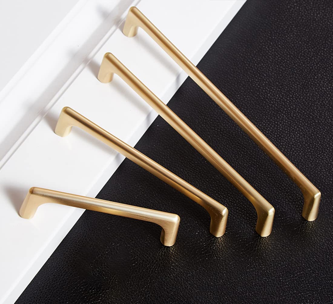 8 Pack Brushed Gold Cabinet Drawer Pulls - Elegant Dresser Handles & Bathroom Cabinet Hardware for Home Decor & Furniture Upgrade