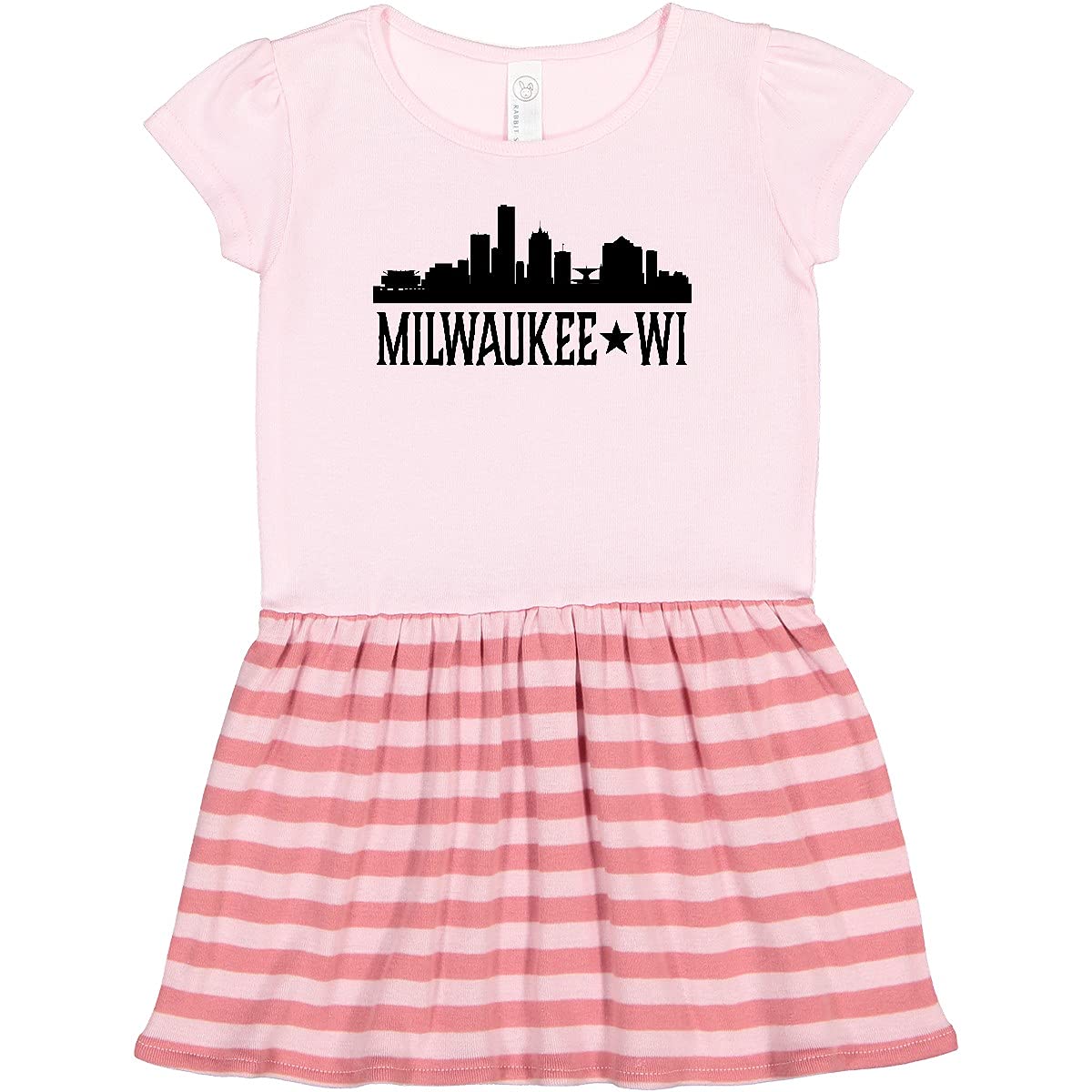 Inktastic Milwaukee Wisconsin City Skyline Toddler Dress - Cute Baby Girl Outfit for Casual Wear, Family Photos & City-Themed Events