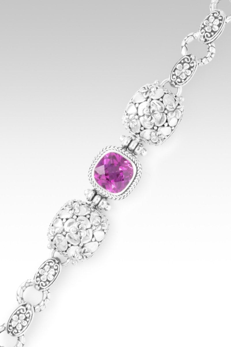 Bloom and Shine Bracelet™ - Lab Created Magenta Sapphire Jewelry for Women | Elegant Gift for Birthday, Anniversary & Special Occasions | Perfect for Parties, Weddings & Everyday Wear